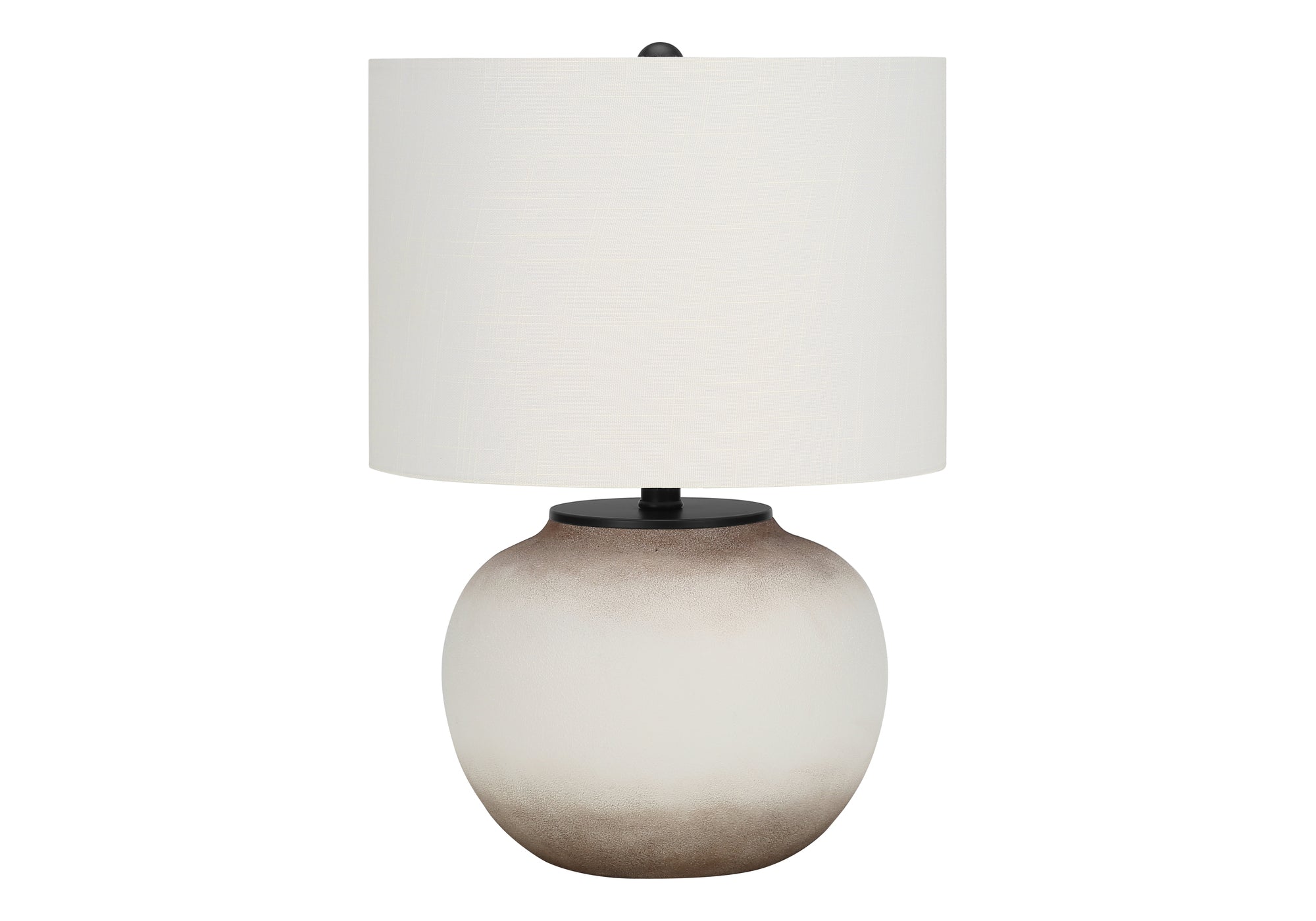ÉCLAIRAGE - LAMPE DE TABLE 21"H CÉRAMIQUE CRÈME / ABAT-JOUR IVOIRE