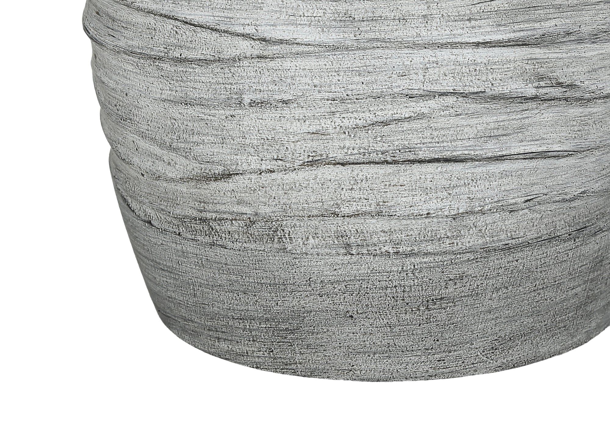 ÉCLAIRAGE - LAMPE DE TABLE 27"H RÉSINE GRIS / ABAT-JOUR IVOIRE