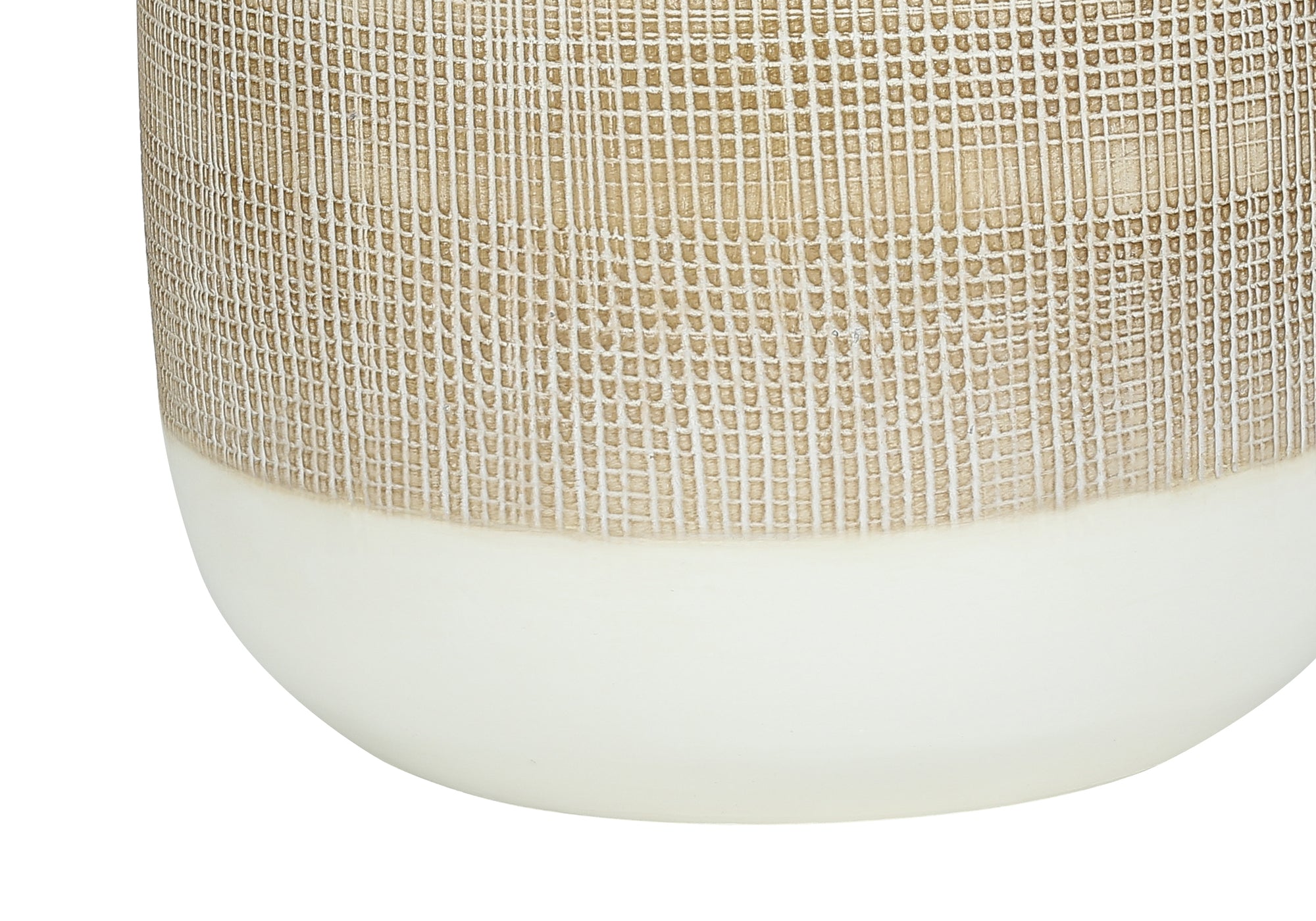 ÉCLAIRAGE - LAMPE DE TABLE 27"H CÉRAMIQUE CRÈME / ABAT-JOUR BEIGE