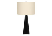 ÉCLAIRAGE - LAMPE DE TABLE 27"H RÉSINE NOIRE / ABAT-JOUR BEIGE