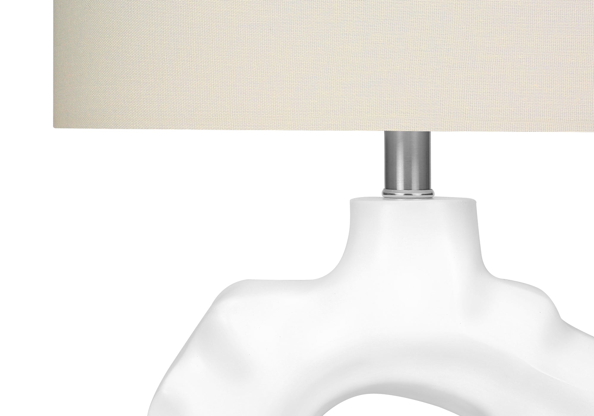 ÉCLAIRAGE - LAMPE DE TABLE 25"H RÉSINE CRÈME / ABAT-JOUR IVOIRE