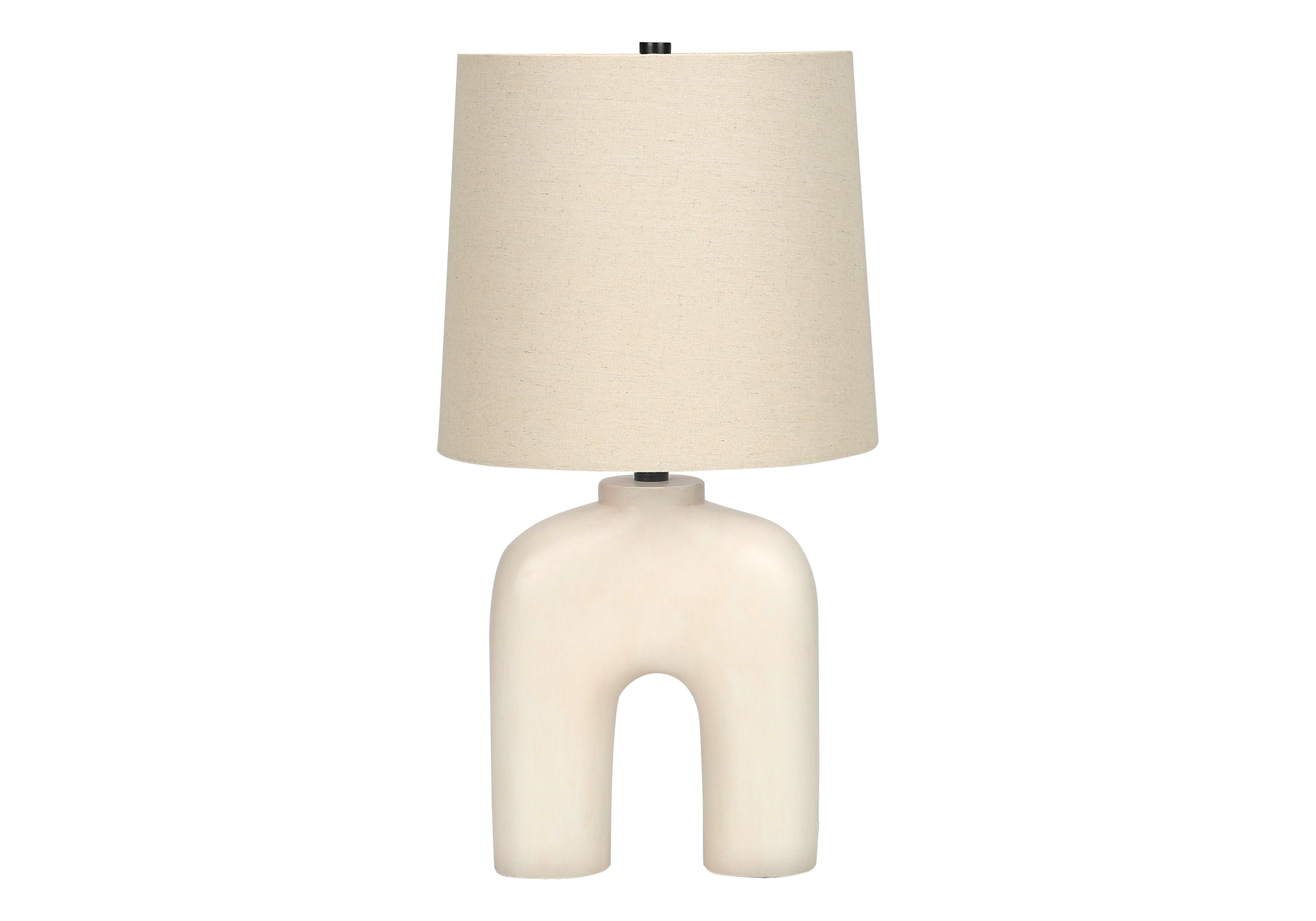 ÉCLAIRAGE - LAMPE DE TABLE 25"H RÉSINE CRÈME / ABAT-JOUR BEIGE