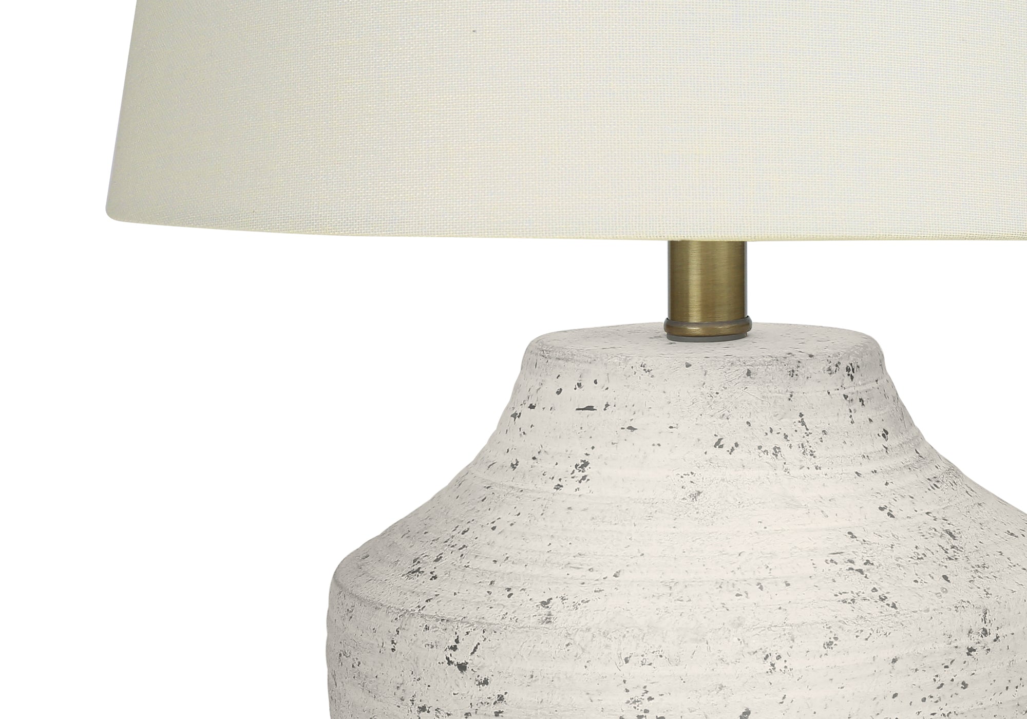 ÉCLAIRAGE - LAMPE DE TABLE 20"H BÉTON CRÈME / ABAT-JOUR IVOIRE