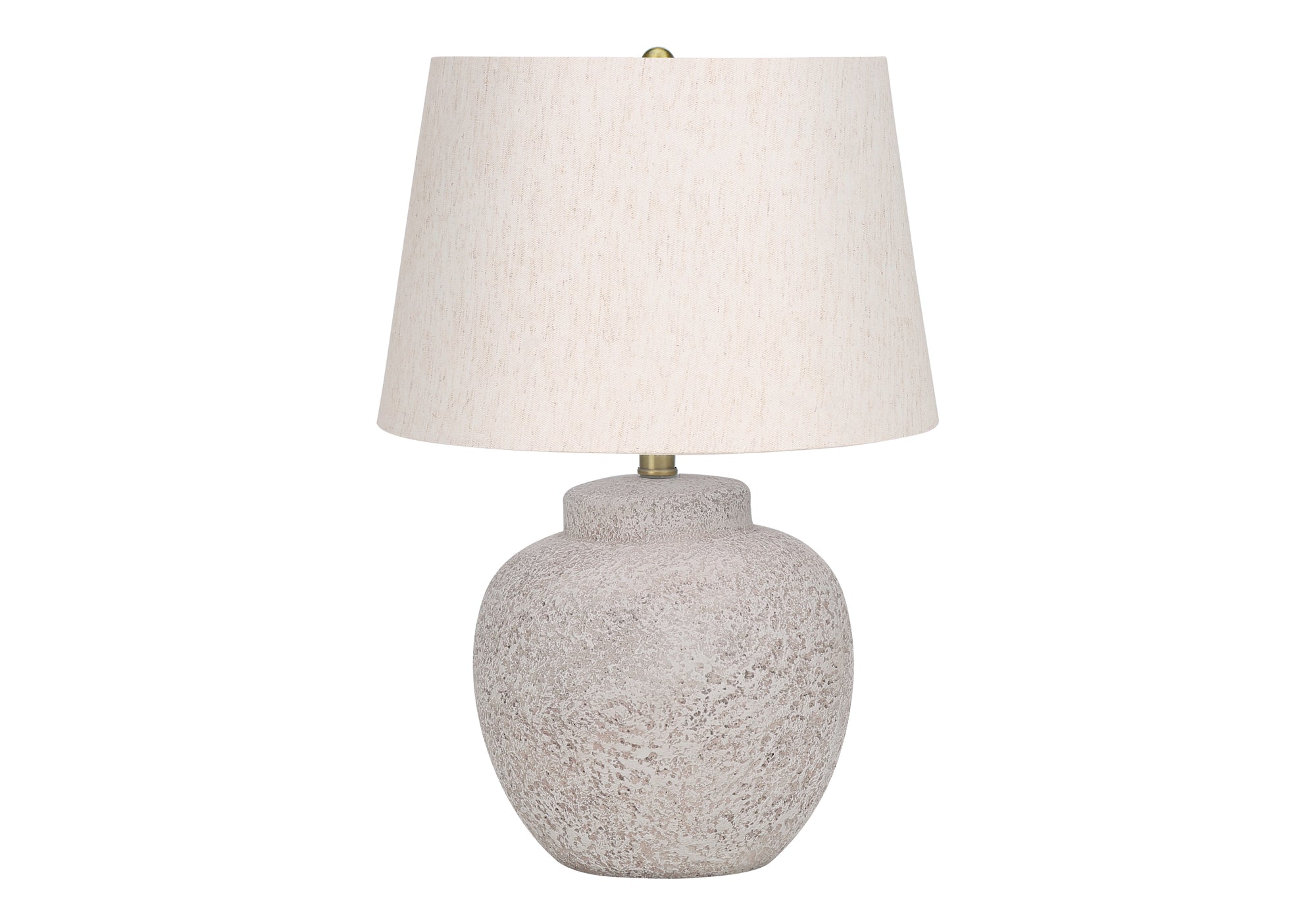 ÉCLAIRAGE - LAMPE DE TABLE 22"H BÉTON CRÈME / ABAT-JOUR IVOIRE