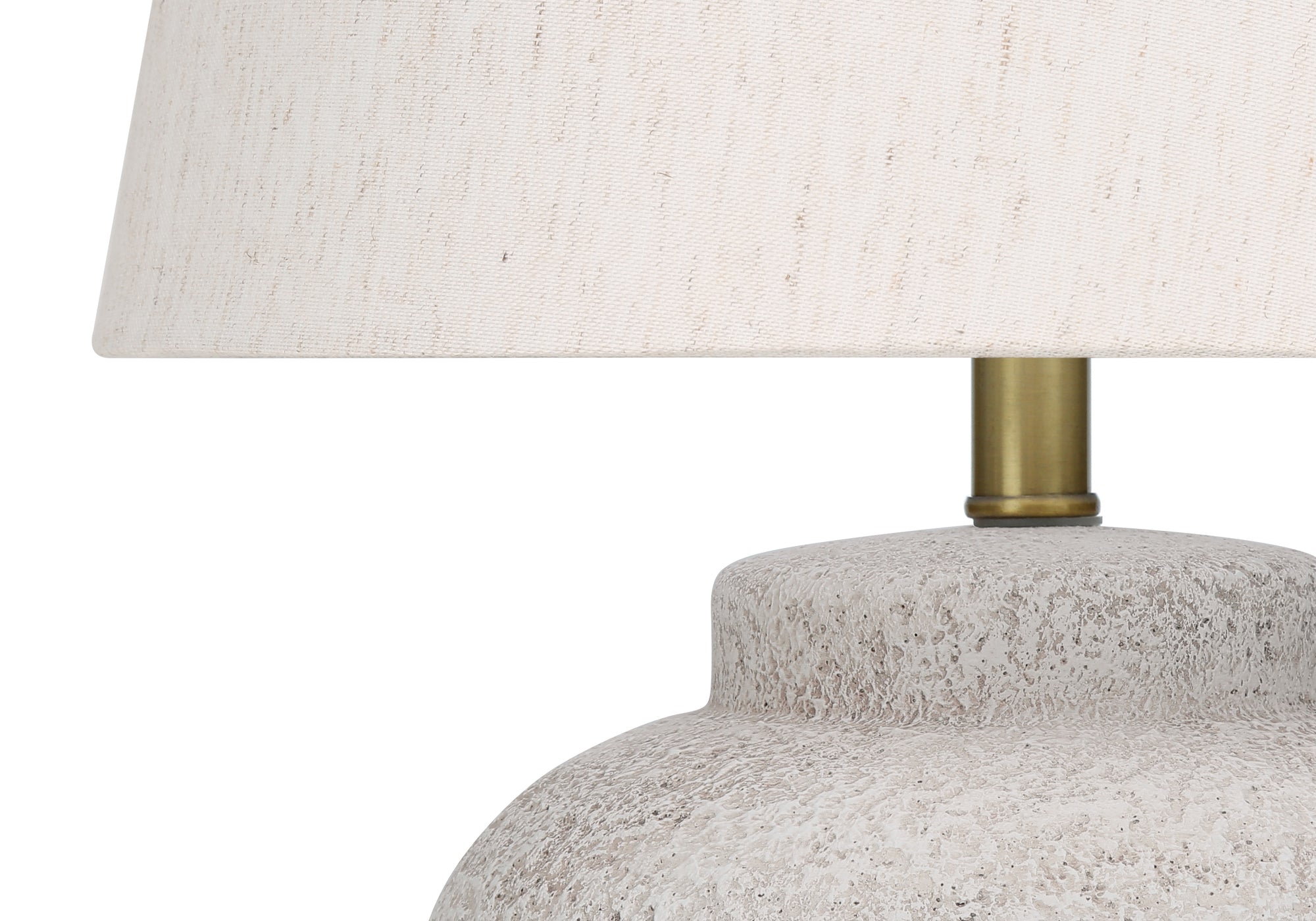 ÉCLAIRAGE - LAMPE DE TABLE 22"H BÉTON CRÈME / ABAT-JOUR IVOIRE