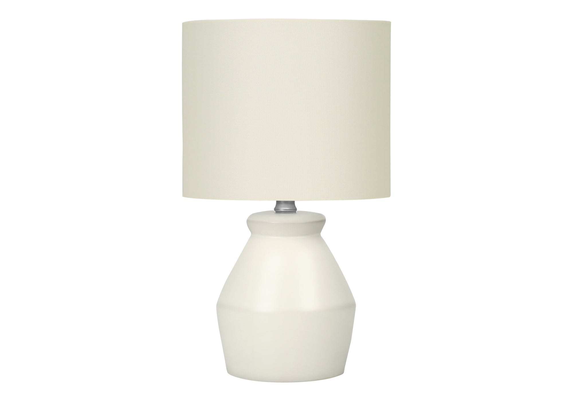 ÉCLAIRAGE - LAMPE DE TABLE 17" H CÉRAMIQUE CRÈME / ABAT-JOUR IVOIRE