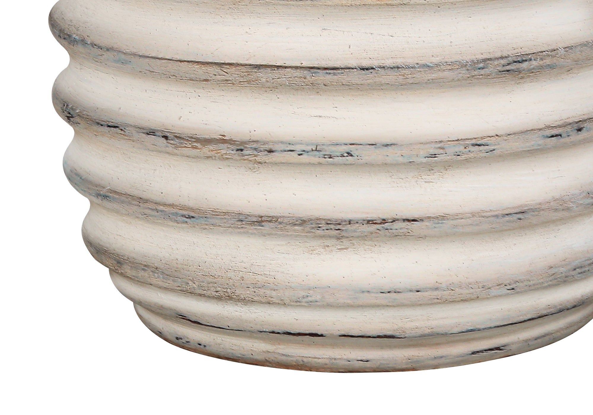 ÉCLAIRAGE - LAMPE DE TABLE 28"H RÉSINE CRÈME / ABAT-JOUR IVOIRE