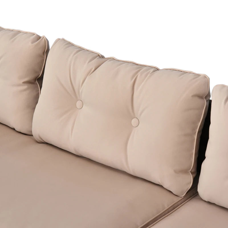 Ensemble canapé et Chaise longue d'extérieur en rotin et osier, 3 pièces, avec coussin, mobilier de jardin, Patio, marron et Beige