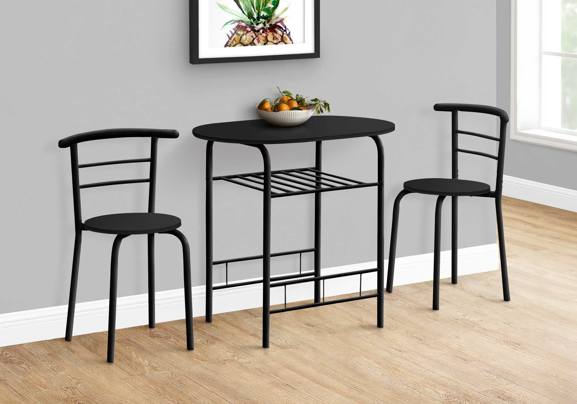 ENSEMBLE DE REPAS - ENSEMBLE 3PCS / PLATEAU NOIR / METAL NOIR ( Meuble Mtl ) 