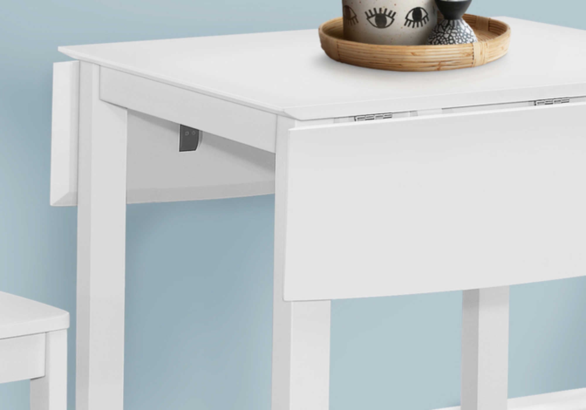 TABLE À MANGER - 30"X 48" / PLACAGE BLANC 9" FEUILLE GOUTTE