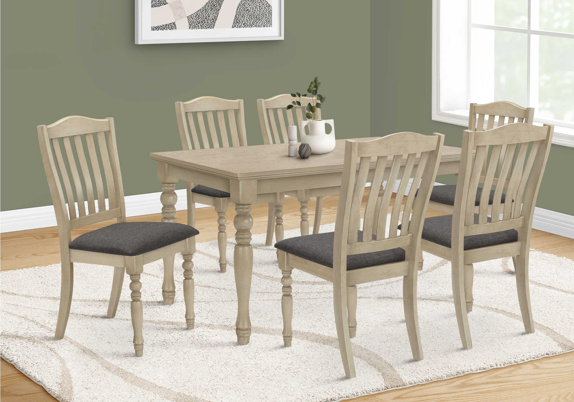 TABLE À MANGER - PLACE GRIS ANTIQUE 36"X 60"