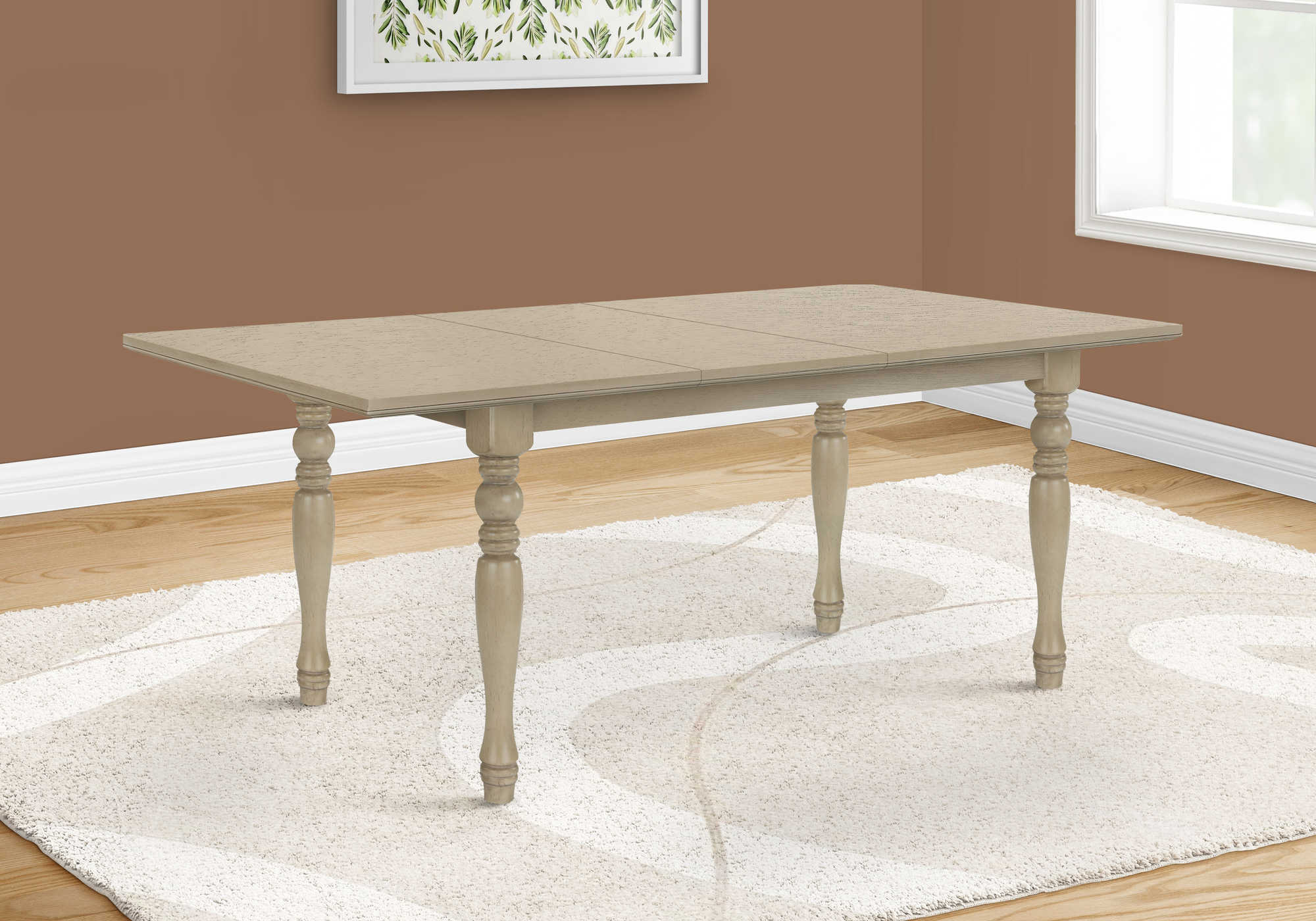 TABLE À MANGER - PLACE GRIS ANTIQUE 42"X 78"/18" EXTENSION