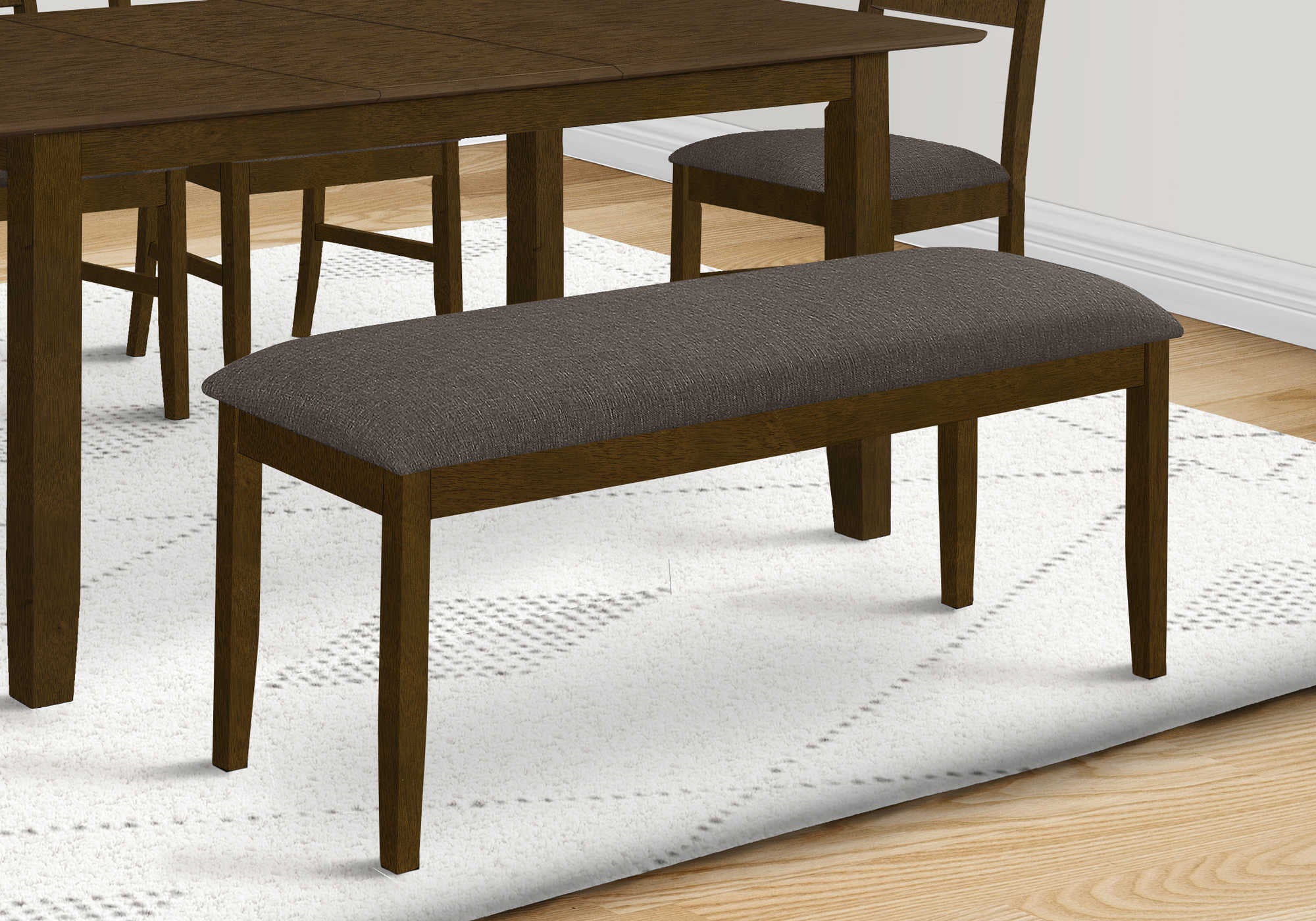 BANC - 44"L / NOYER BRUN / TISSU BRUN