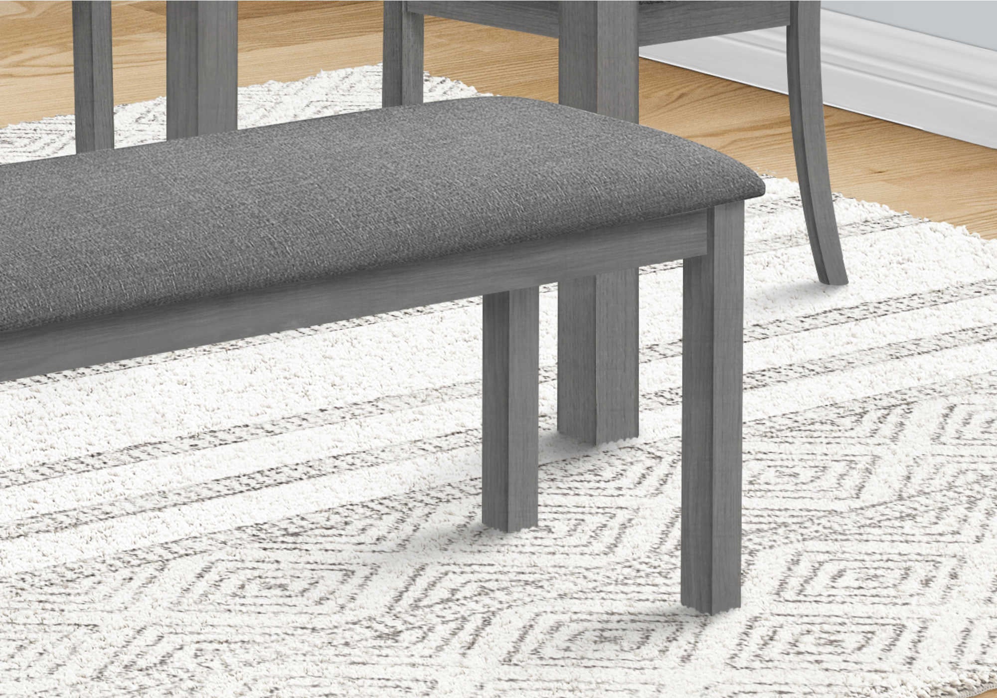 BANC - 42"L / GRIS LAVÉ / TISSU GRIS FONCÉ