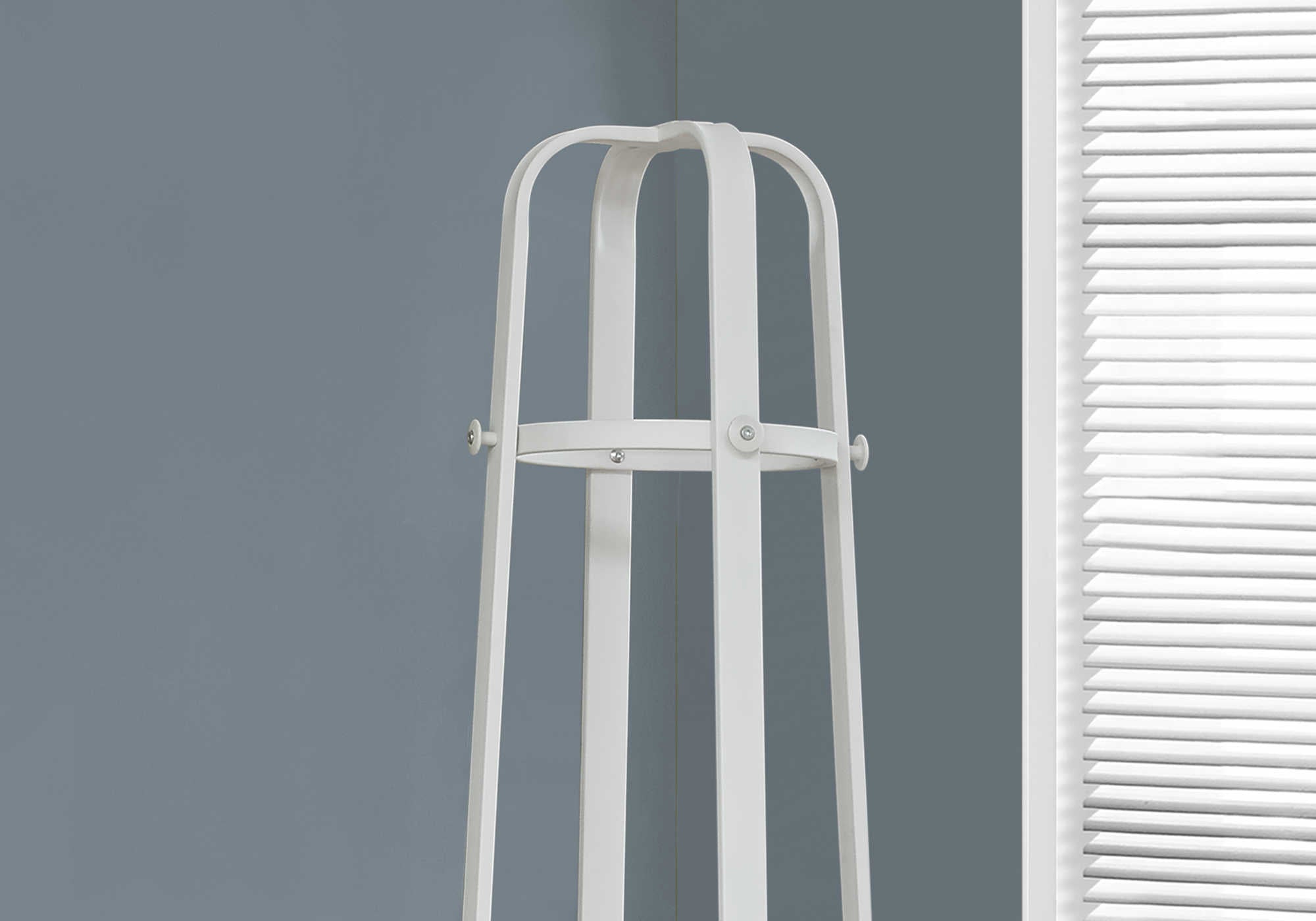 PORTE MANTEAU - 72"H / METAL BLANC AVEC PORTE PARAPLUIE ( Meuble Mtl ) 