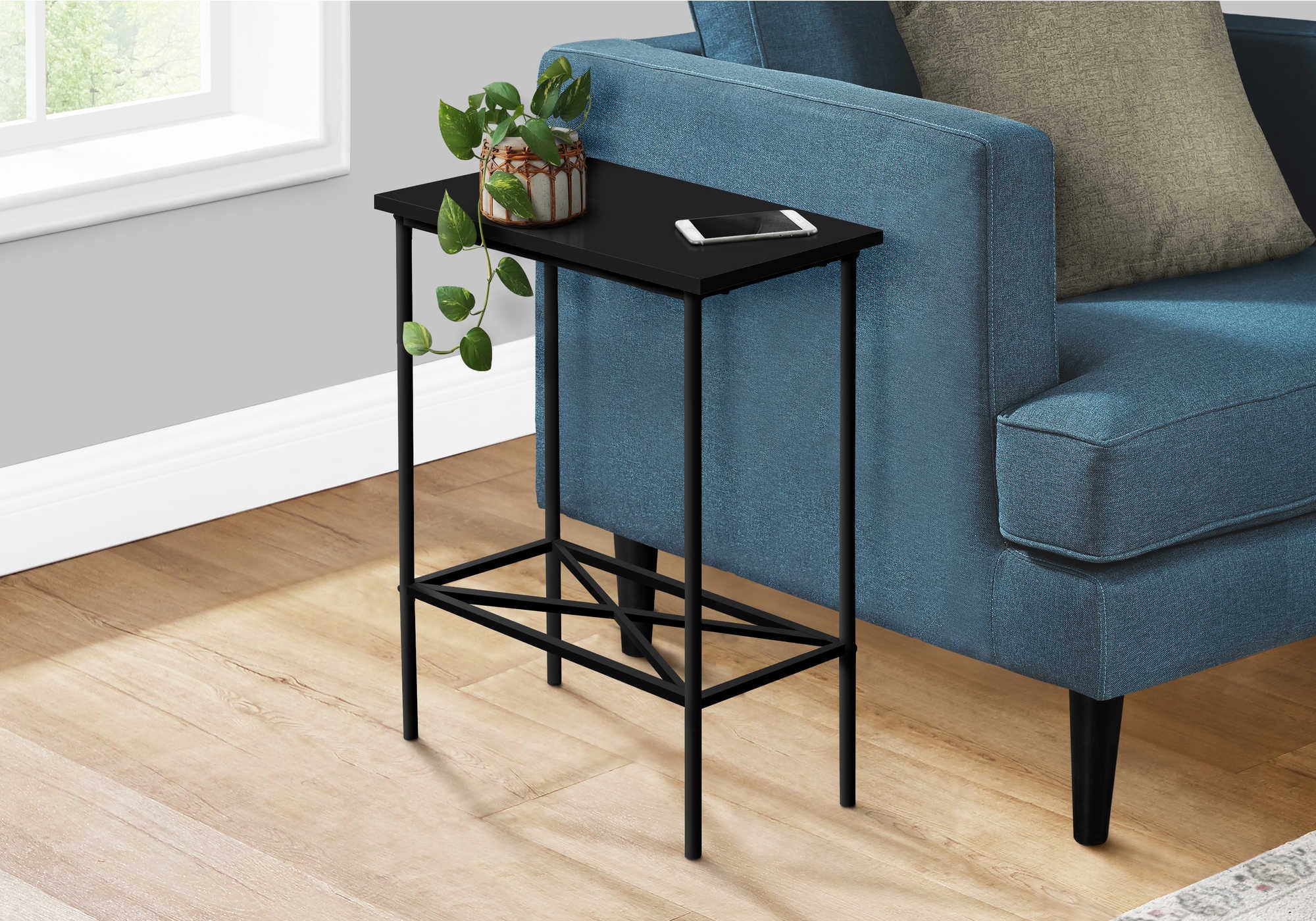 TABLE D'APPOINT - 24"H / NOIR / METAL NOIR ( Meuble Mtl ) 