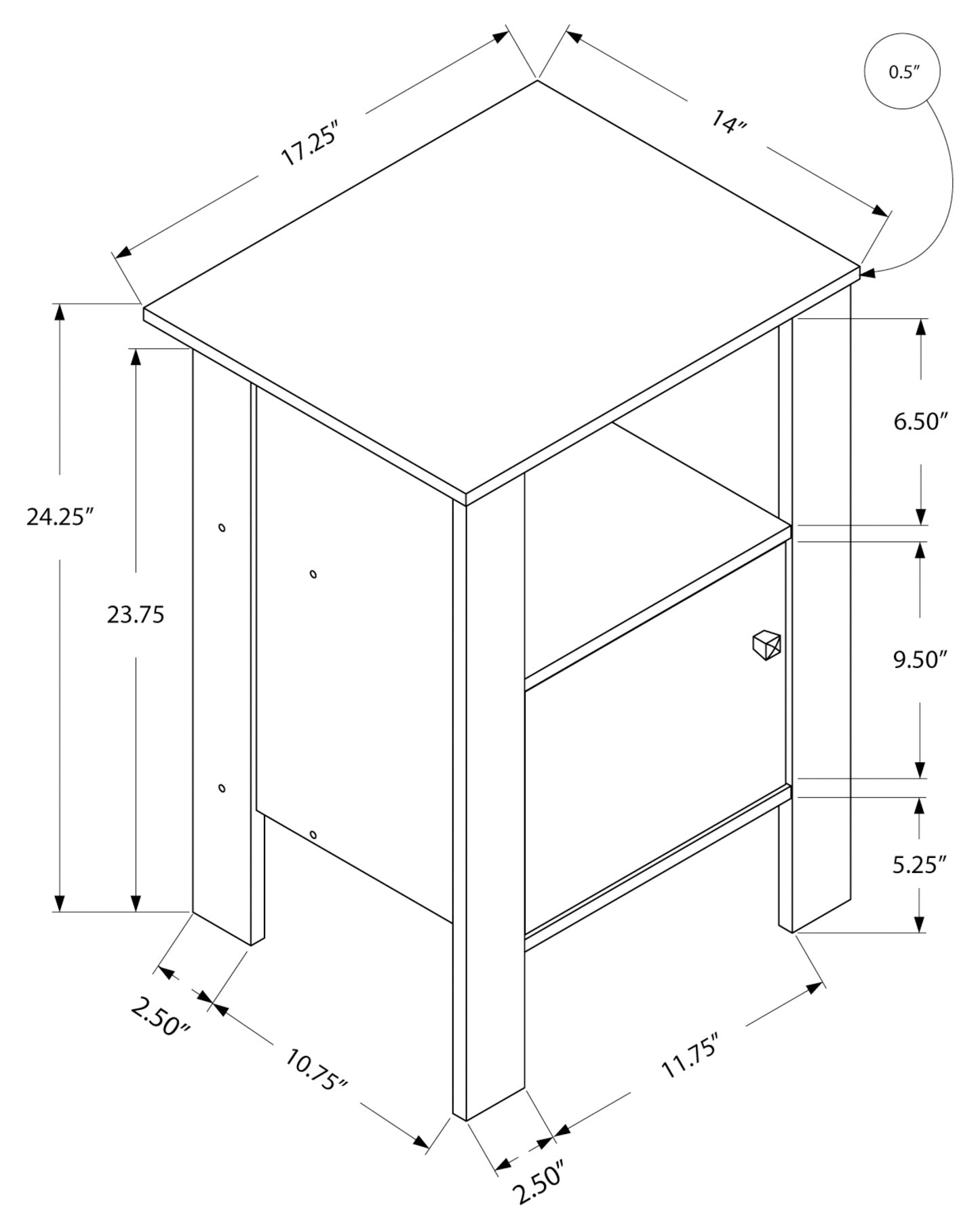 TABLE D'APPOINT - TABLE DE NUIT CHÊNE BRUN AVEC RANGEMENT ( Meuble Mtl ) 