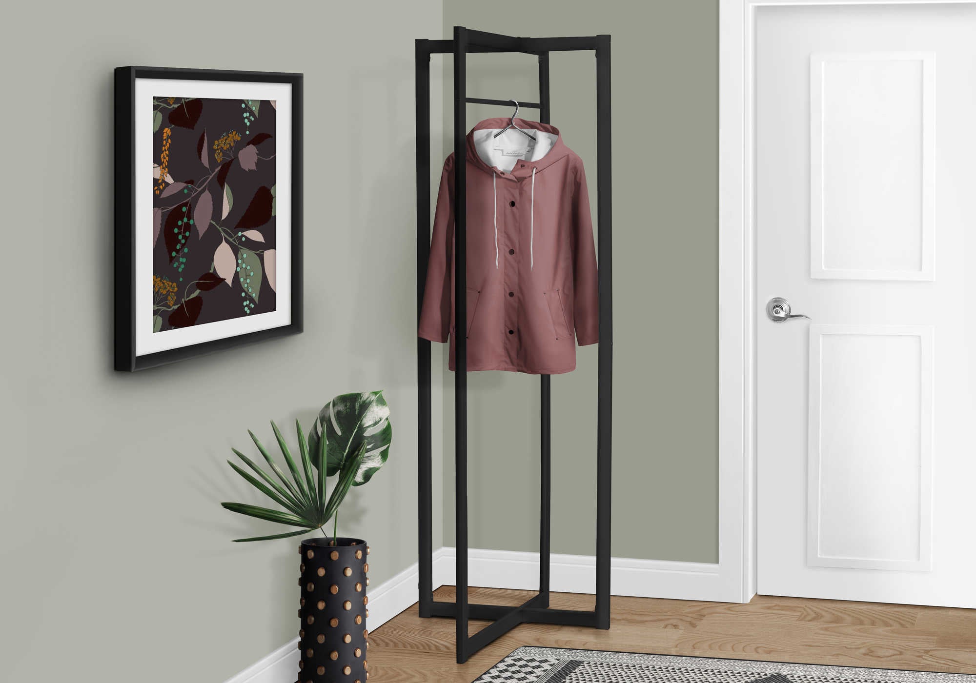 PORTE MANTEAU - 72"H / METAL NOIR ( Meuble Mtl ) 