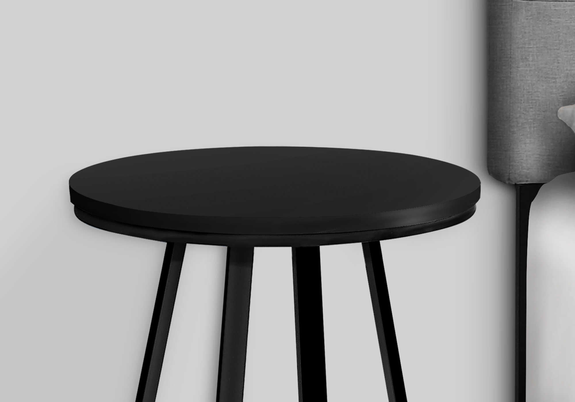 TABLE D'APPOINT - 22"H / NOIR / METAL NOIR ( Meuble Mtl )
