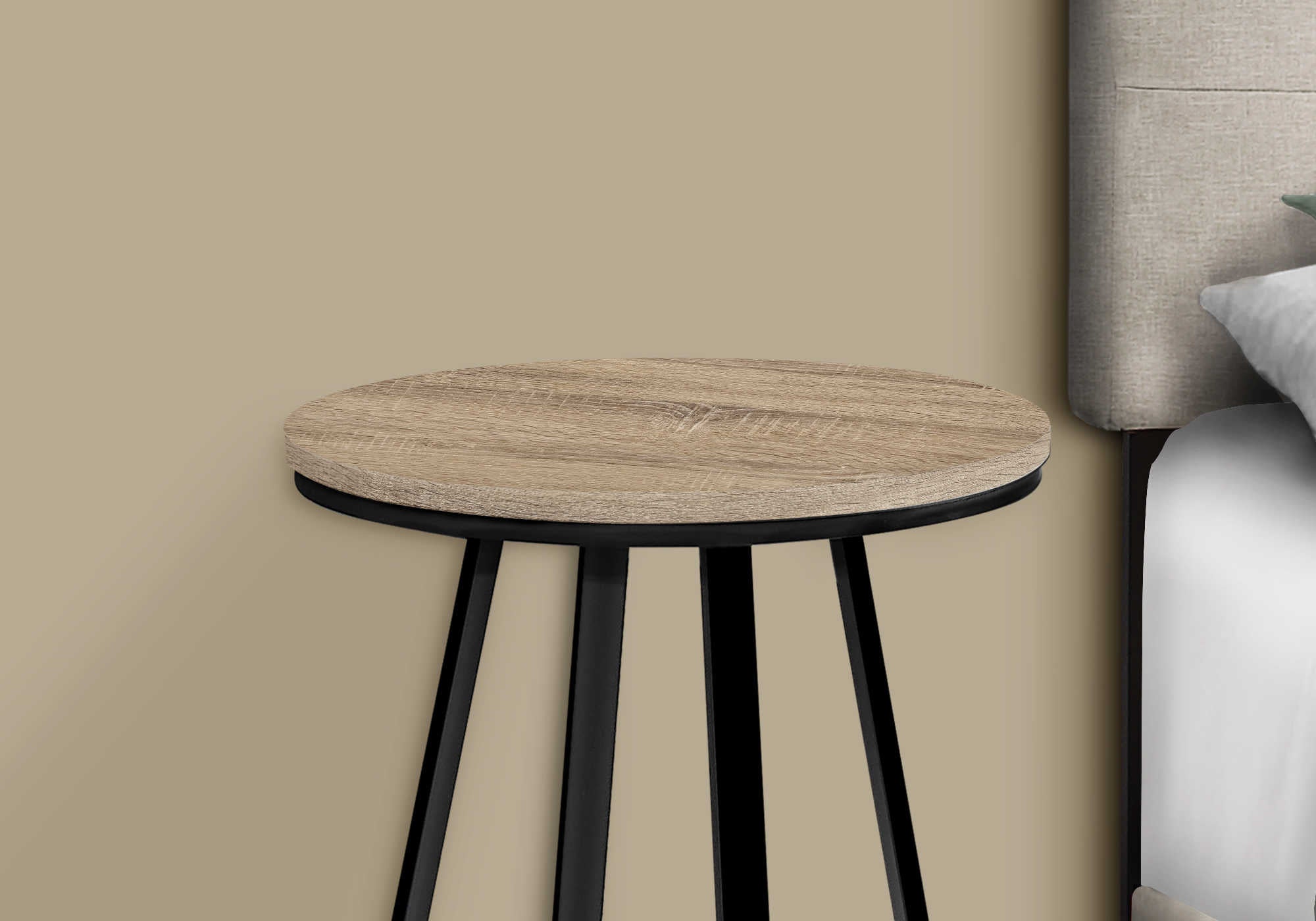 TABLE D'APPOINT - 22"H / TAUPE FONCE / METAL NOIR ( Meuble Mtl ) 