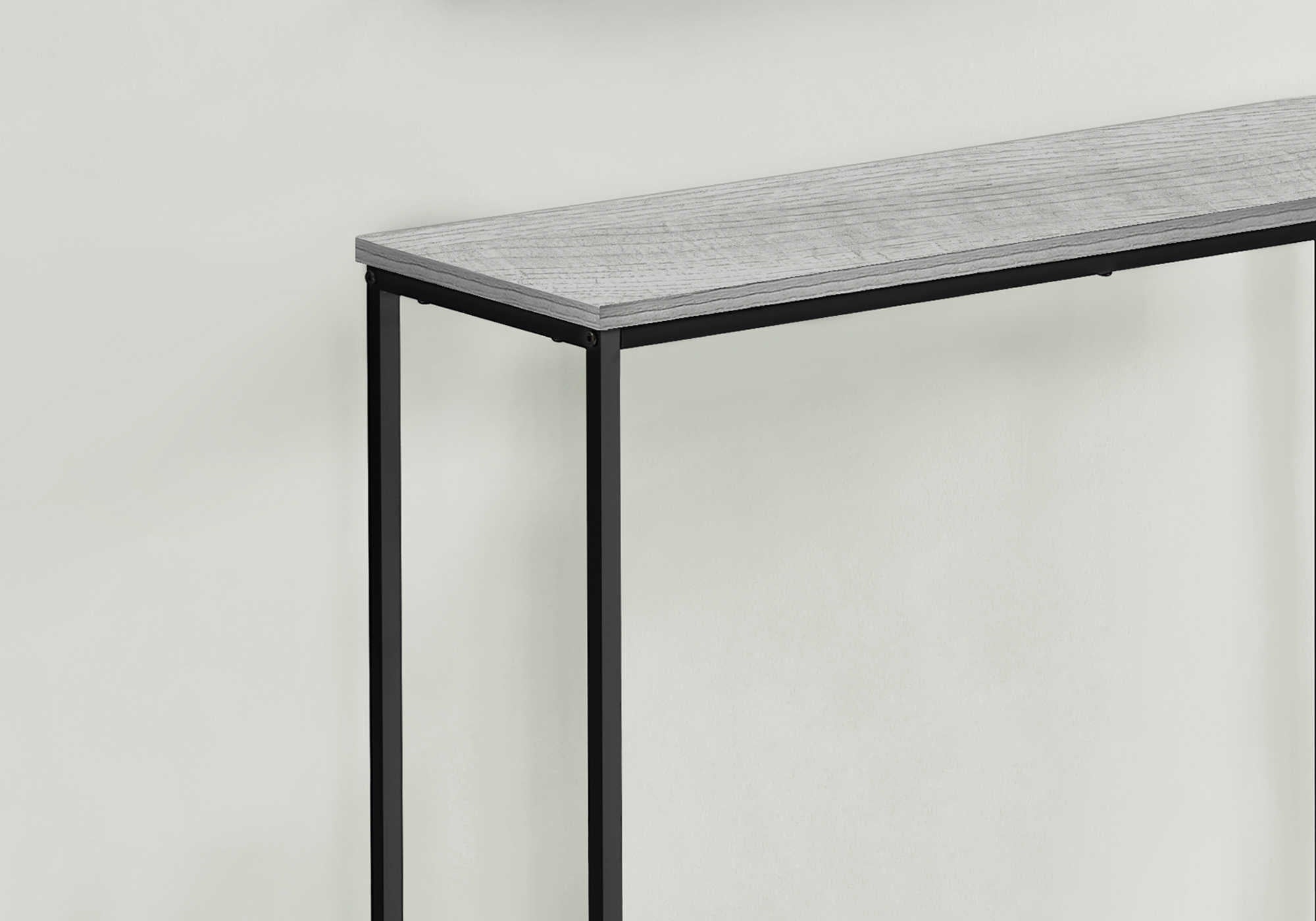 TABLE D'APPOINT - 32"L / CONSOLE D'ENTREE METAL GRIS / NOIR ( Meuble Mtl )