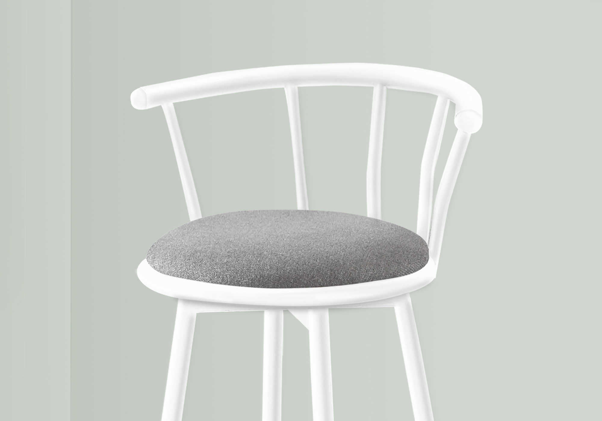 TABOURET DE BAR - 2PCS / 36"H / PIVOTANT / MÉTAL BLANC