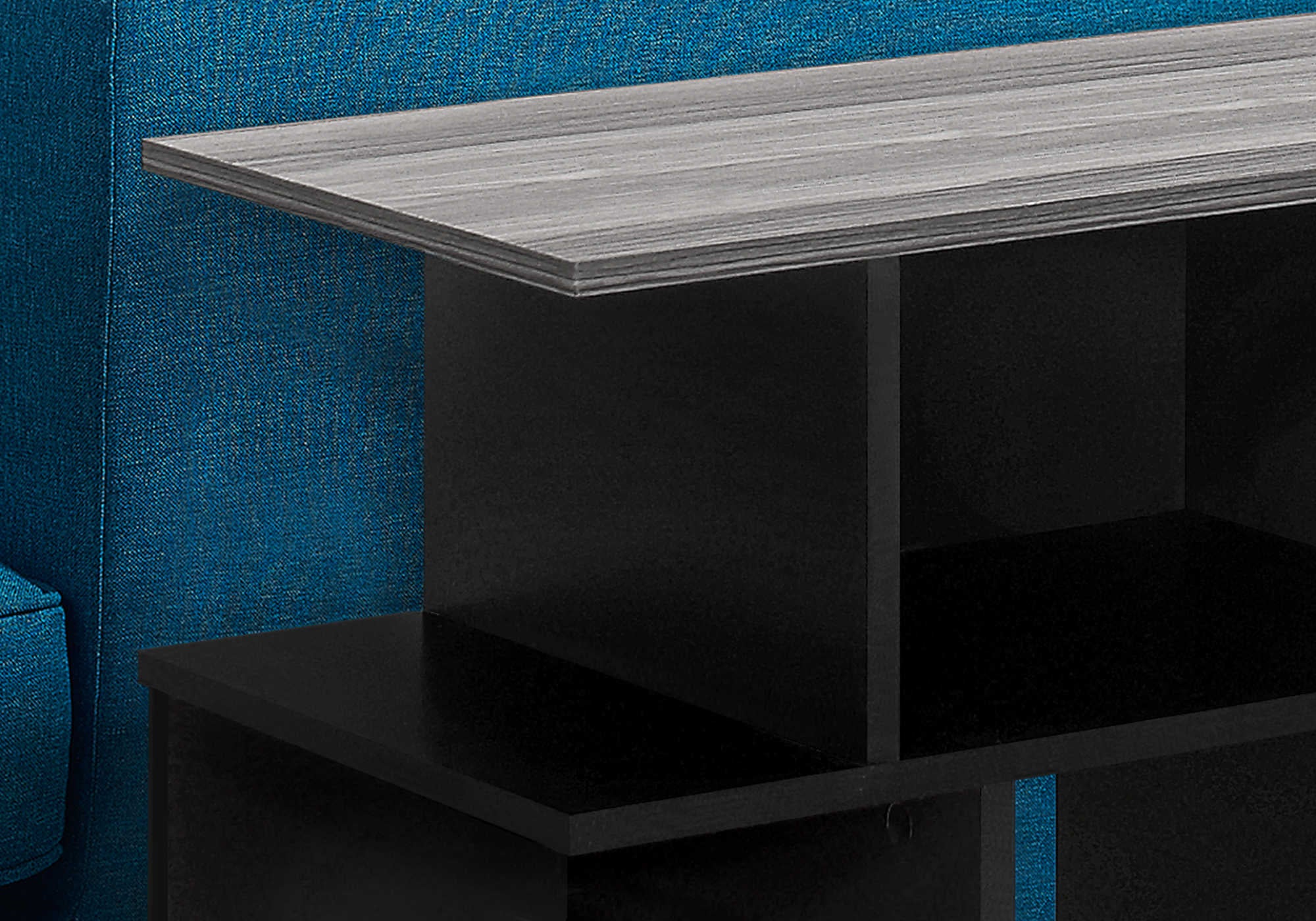 TABLE D'APPOINT - 24"H / NOIR / DESSUS GRIS ( Meuble Mtl ) 
