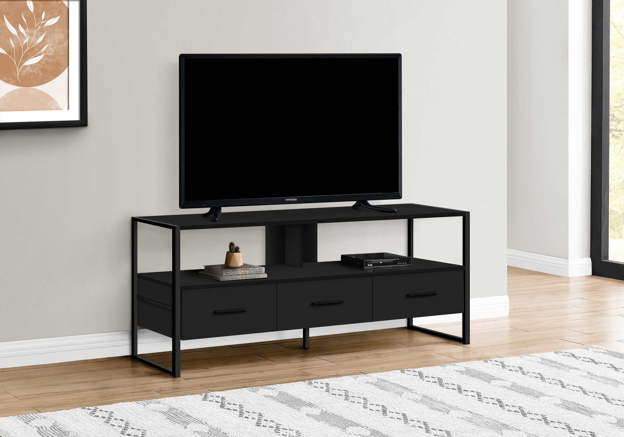 MEUBLE TV - 48"L / NOIR / METAL NOIR 