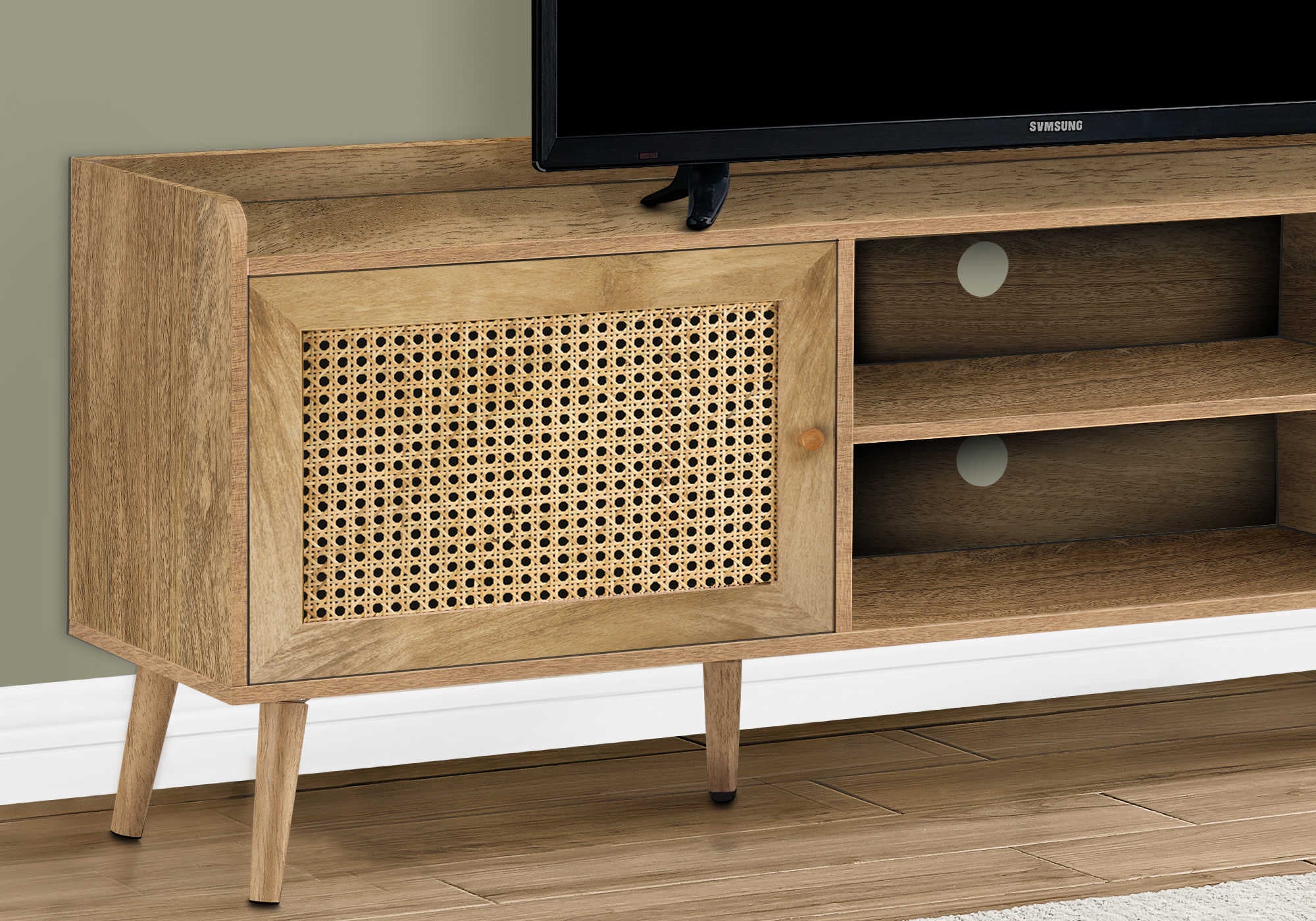MEUBLE TV - 72"L / NOYER AVEC RANGEMENT
