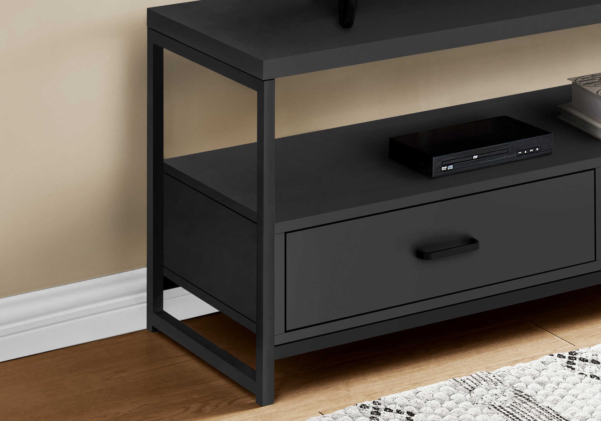 MEUBLE TV - 48"L / NOIR / METAL NOIR ( Meuble Mtl ) 