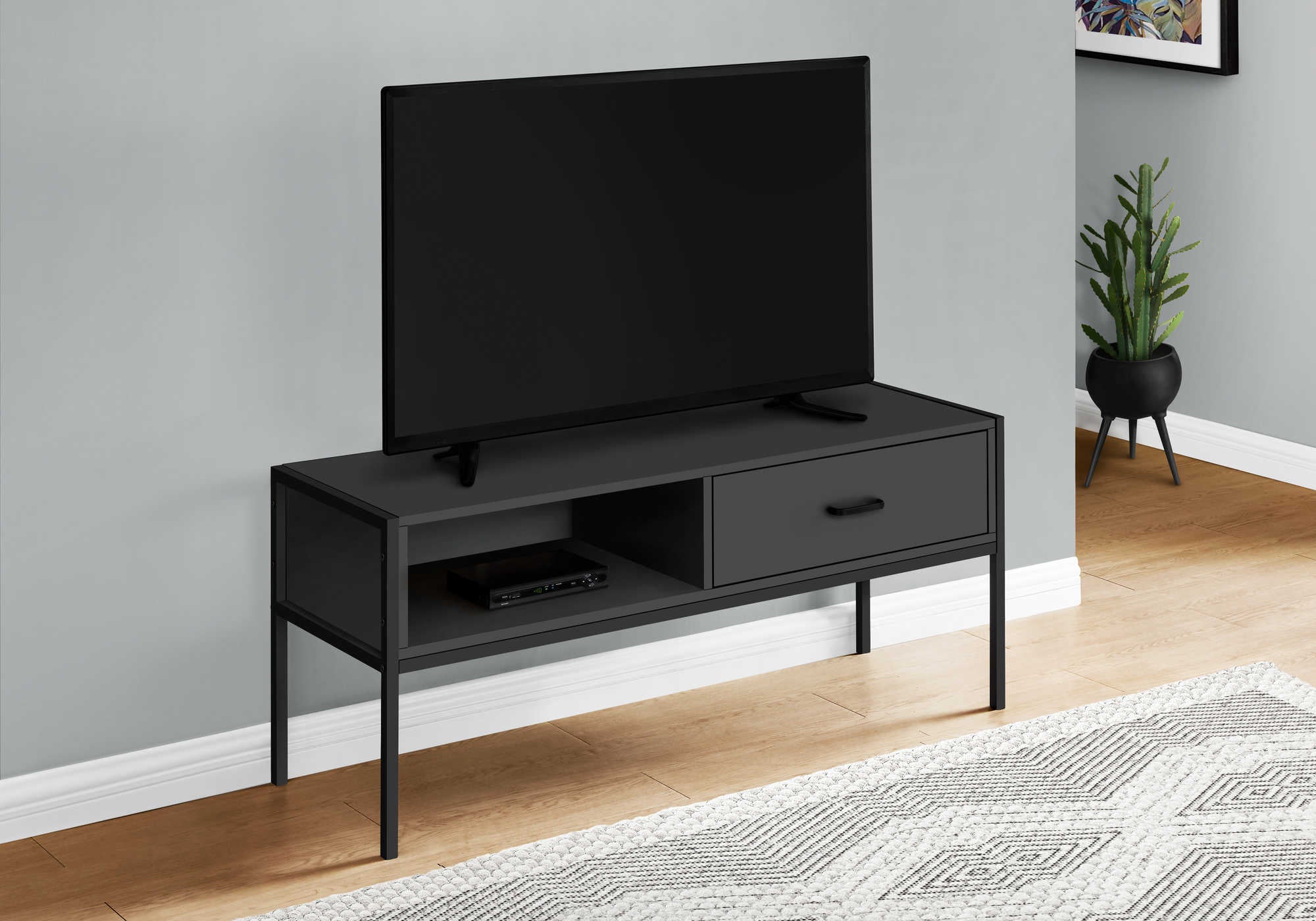 MEUBLE TV - 48"L / NOIR / METAL NOIR ( Meuble Mtl ) 