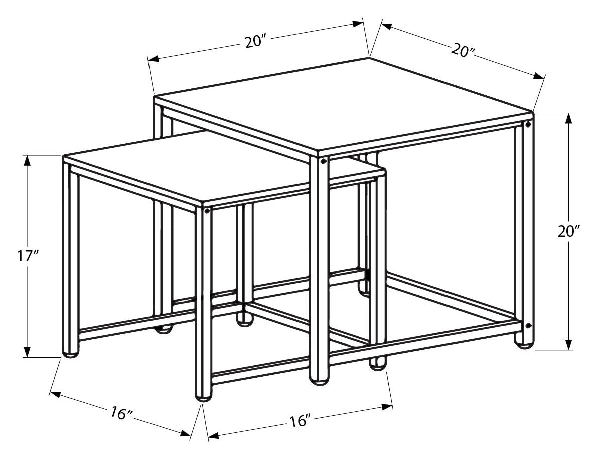TABLE GIGOGNE - ENSEMBLE DE 2PCS / DESSUS EN TERRE CUITE / MARRON ( Meuble Mtl )
