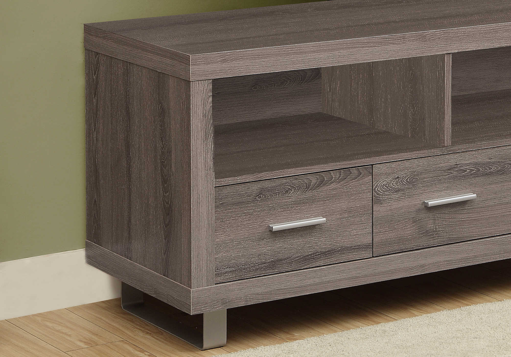 MEUBLE TV - 48" L / TAUPE FONCÉ AVEC 3 TIROIRS