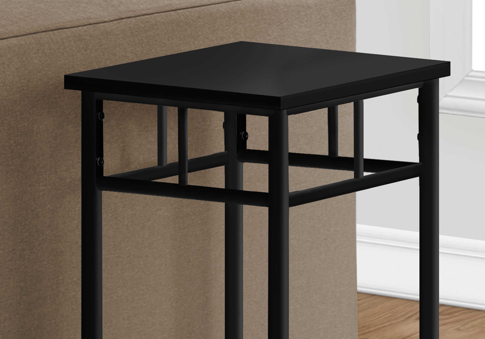 TABLE D'APPOINT - 28"H / NOIR / METAL NOIR ( Meuble Mtl ) 