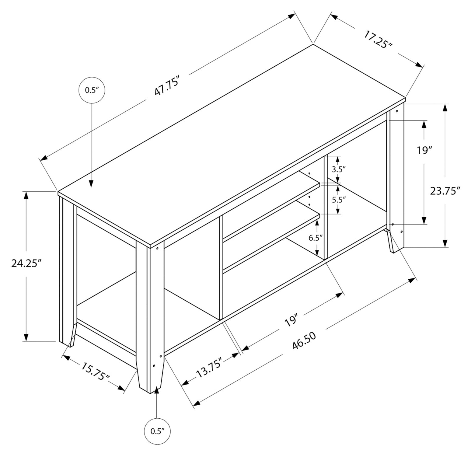 MEUBLE TV - 48"L / ESPRESSO  ( Meuble Mtl )