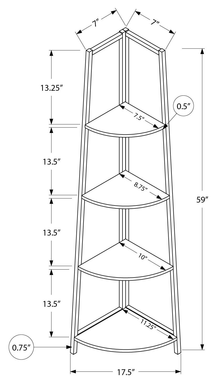 BIBLIOTHÈQUE - 60"H / BLANC / ÉTAGERE EN COIN MÉTAL BLANC ( Meuble Mtl )