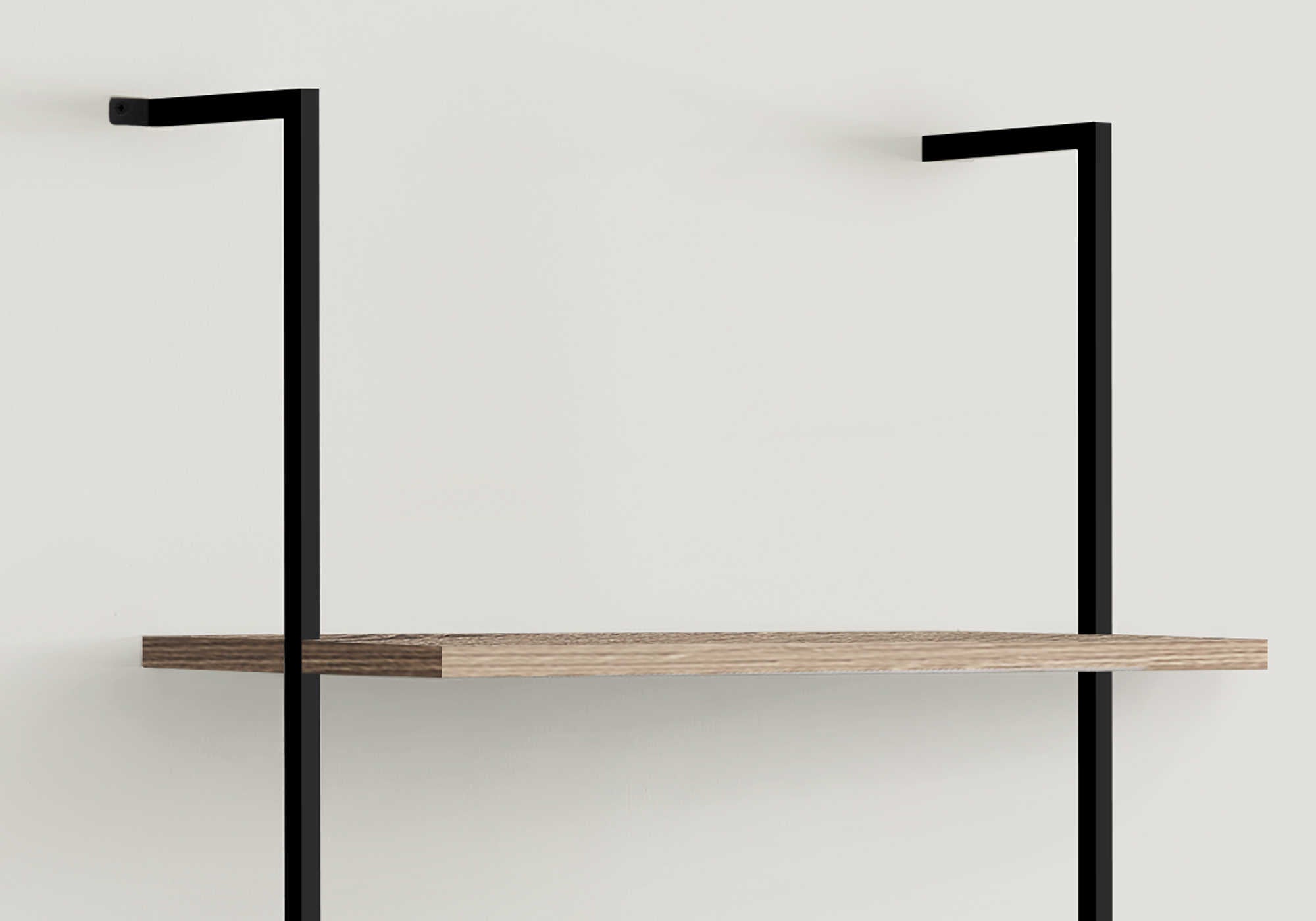 BIBLIOTHÈQUE - ÉCHELLE 72"H TAUPE FONCÉ / MÉTAL NOIR 