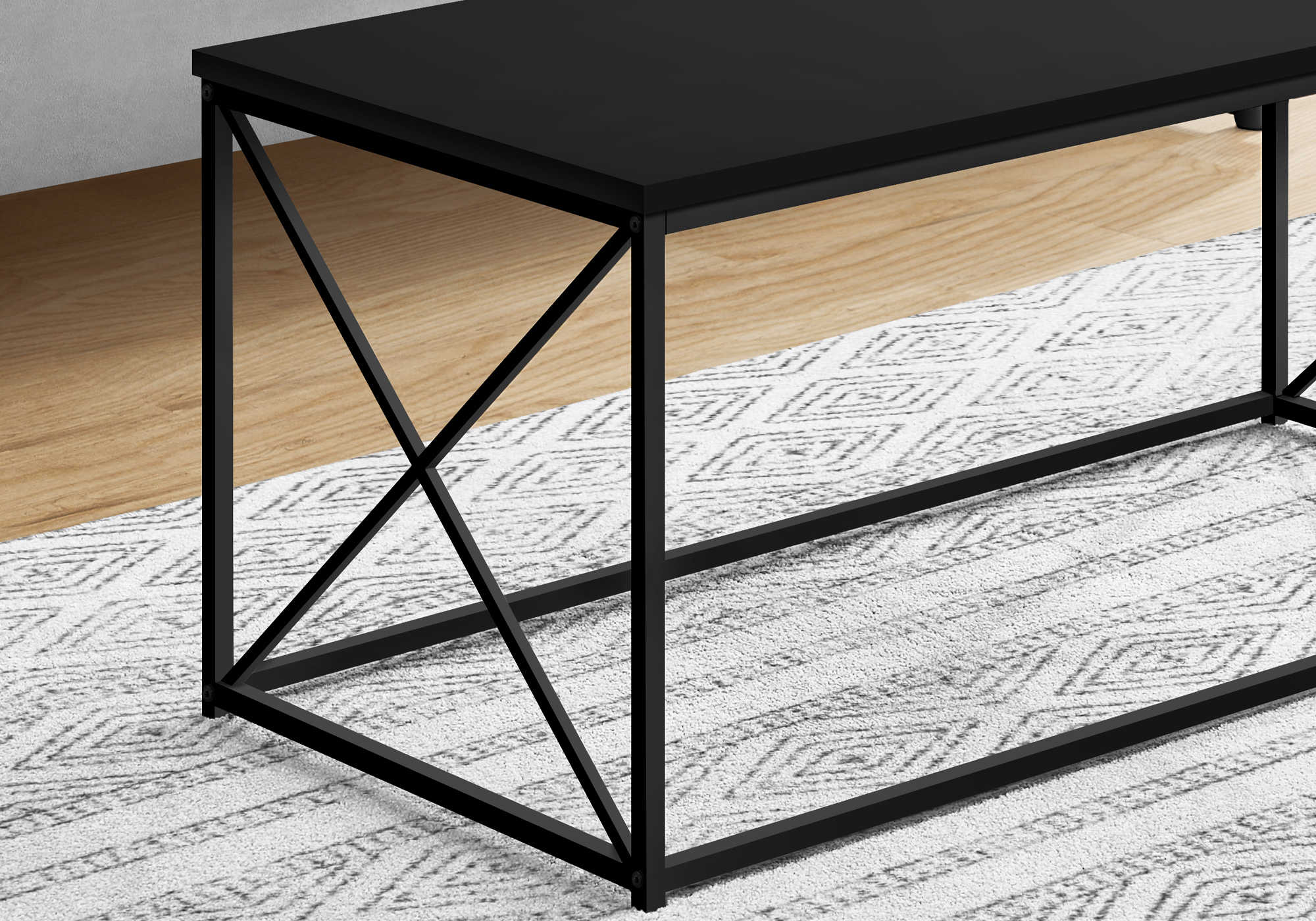TABLE BASSE - 40"L / NOIR / METAL NOIR ( Meuble Mtl ) 