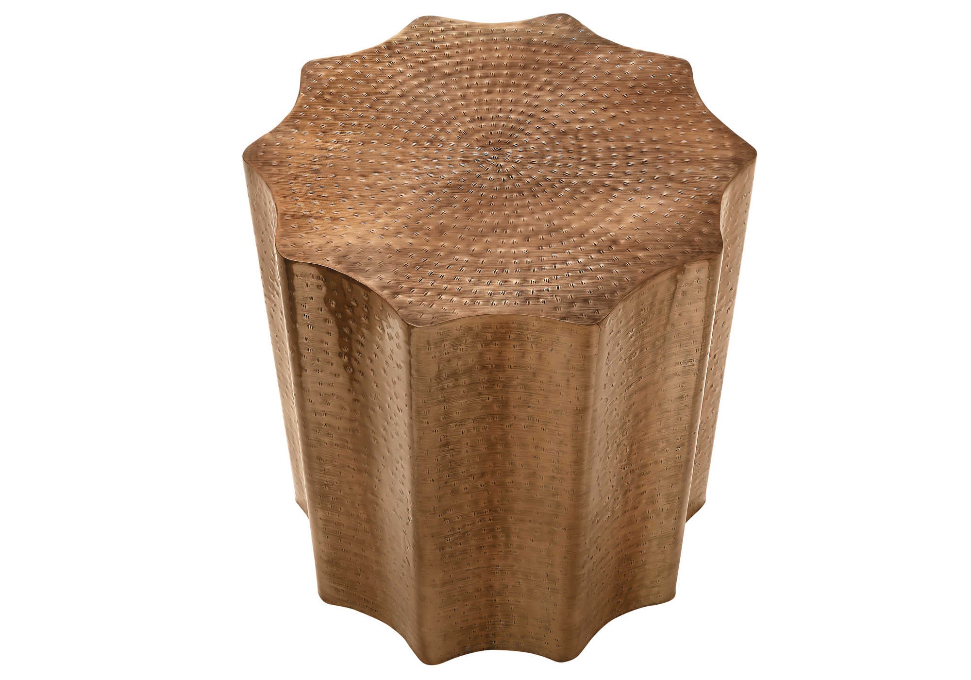 TABLE D'ACCENT - 22"H / TABLE D'EXTRÉMITÉ EN FER CUIVRE ANTIQUE