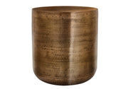 TABLE D'ACCENT - 22"H / EXTRÉMITÉ DU TAMBOUR EN FER CUIVRE ANTIQUE