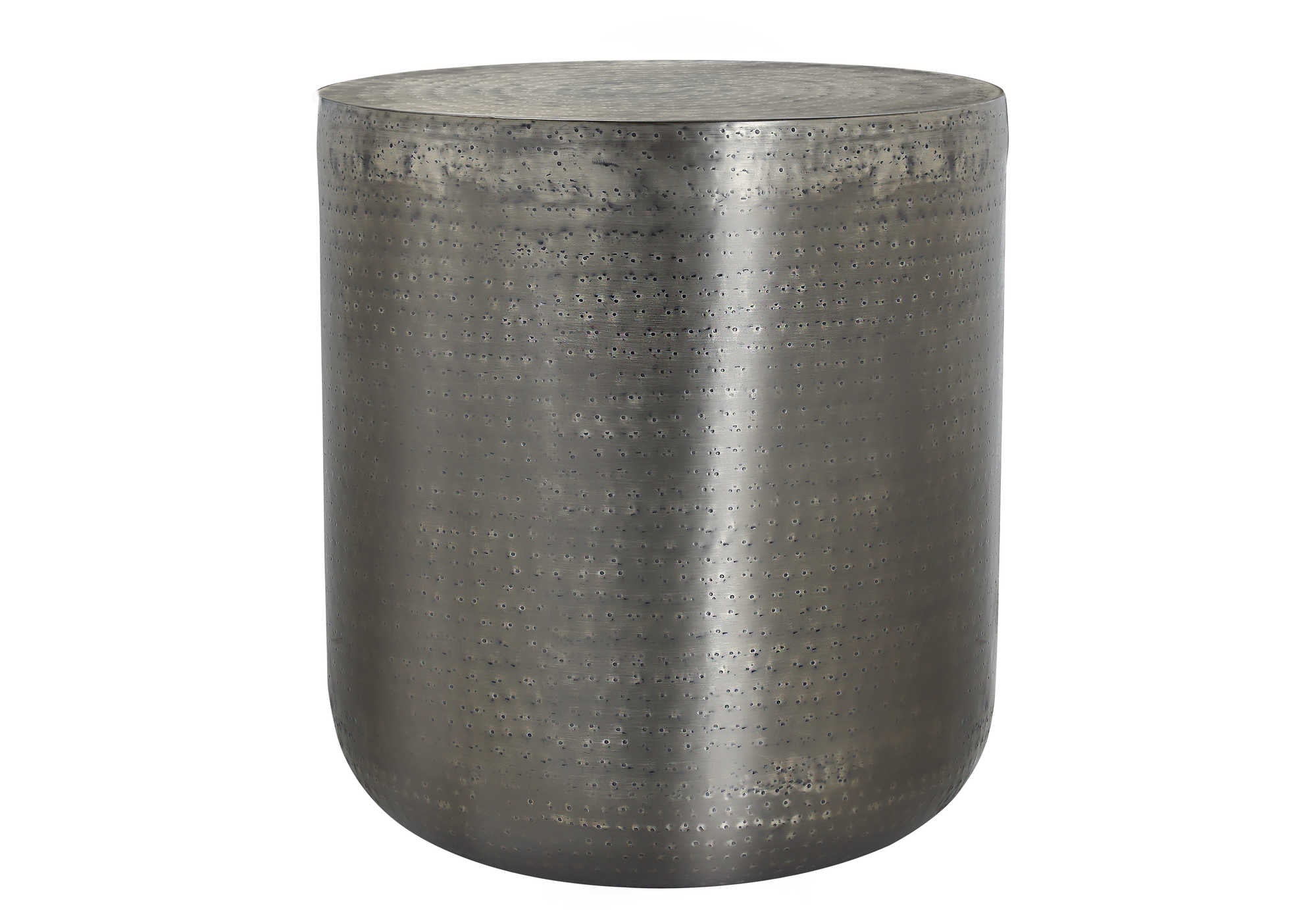 TABLE D'ACCENT - 22"H / TABLE DE BOUT EN FER GRIS ARGENT