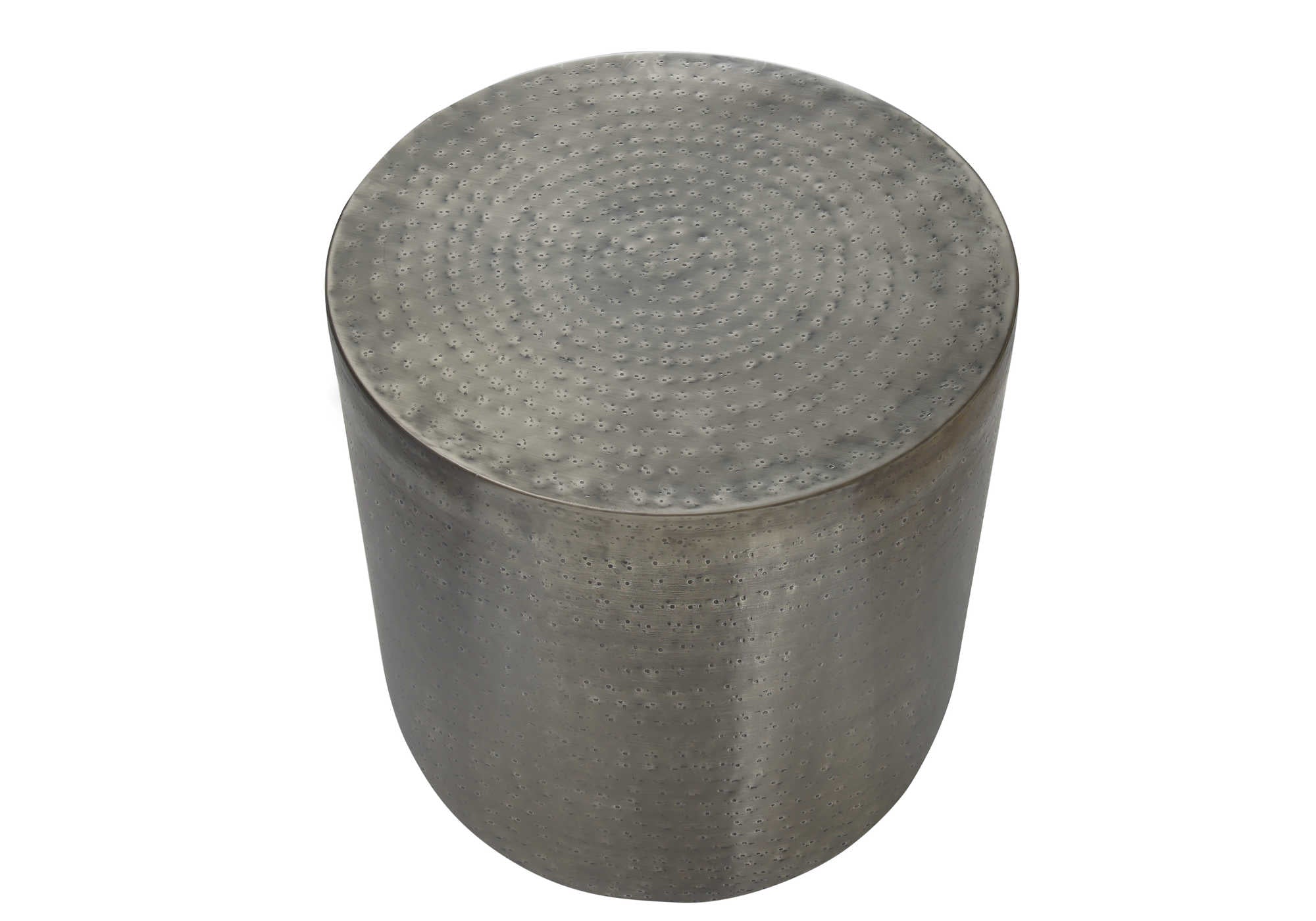 TABLE D'ACCENT - 22"H / TABLE DE BOUT EN FER GRIS ARGENT