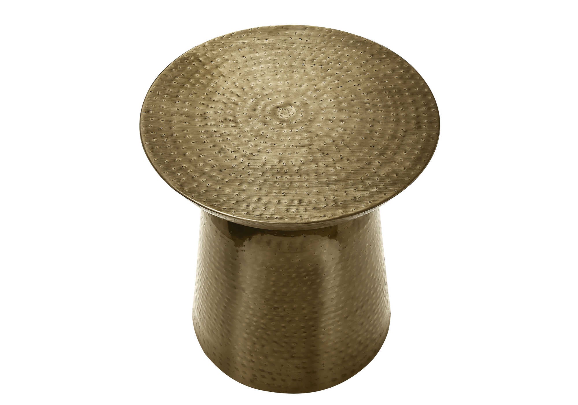 TABLE D'ACCENT - 22"H / BOUT DE TAMBOUR EN MÉTAL FER DORÉ