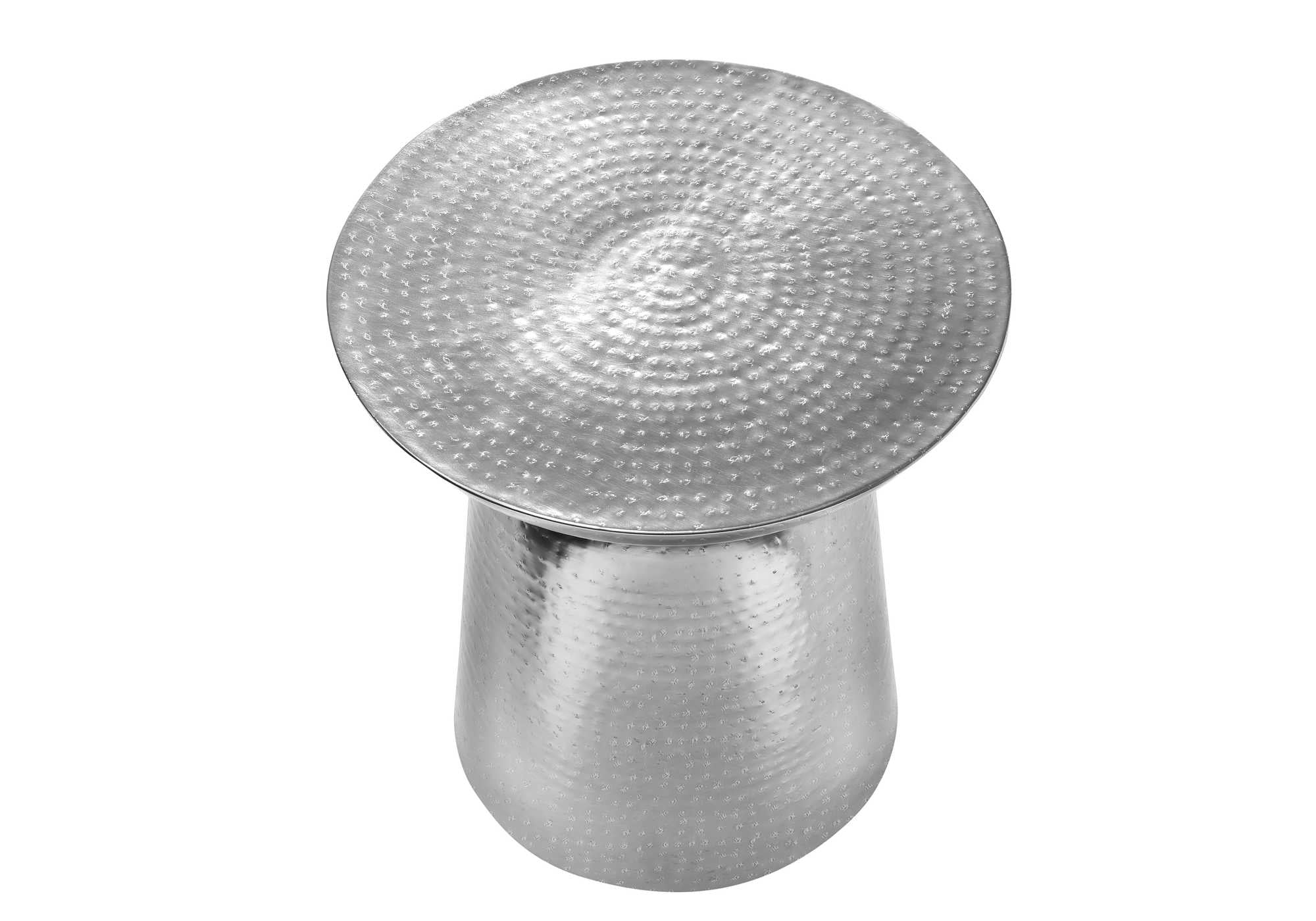 TABLE D'ACCENT - 22"H / BOUT DE TAMBOUR EN FER CHROMÉ