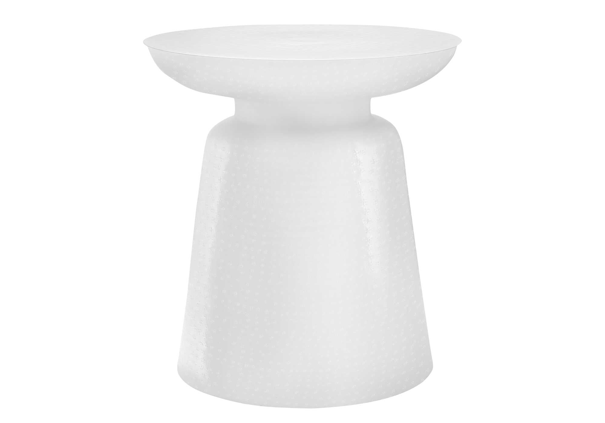 TABLE D'ACCENT - 22"H / BOUT DE TAMBOUR EN FER TEXTURÉ BLANC