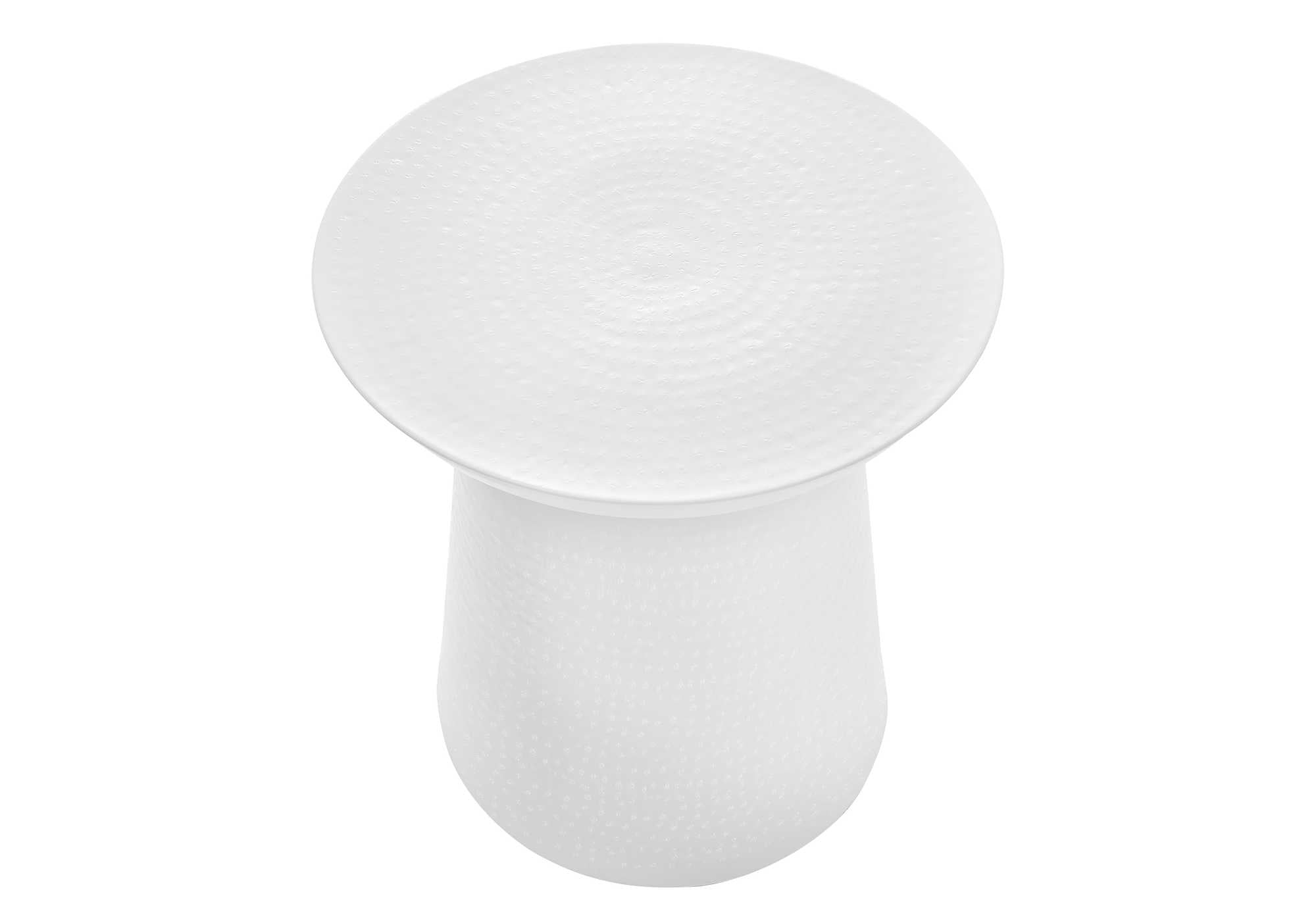 TABLE D'ACCENT - 22"H / BOUT DE TAMBOUR EN FER TEXTURÉ BLANC