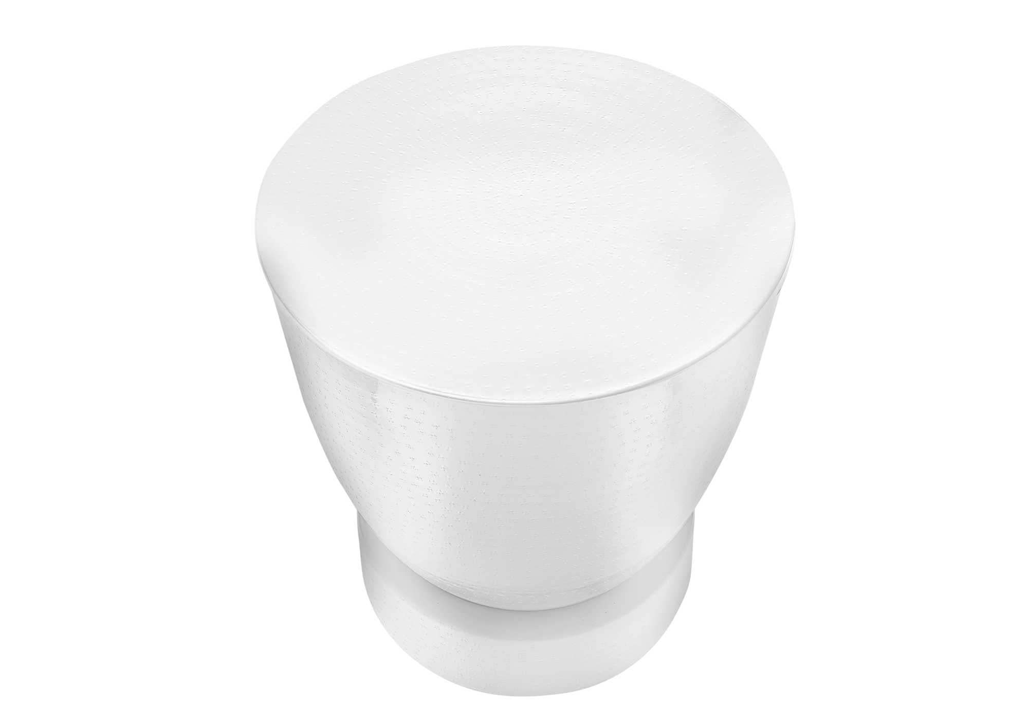 TABLE D'ACCENT - 22"H / BOUT DE TAMBOUR EN FER TEXTURÉ BLANC