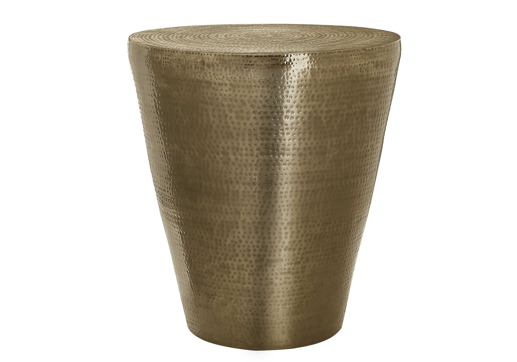 TABLE D'ACCENT - TABLE D'EXTRÉMITÉ DE TAMBOUR EN MÉTAL FER DORÉ 22"H
