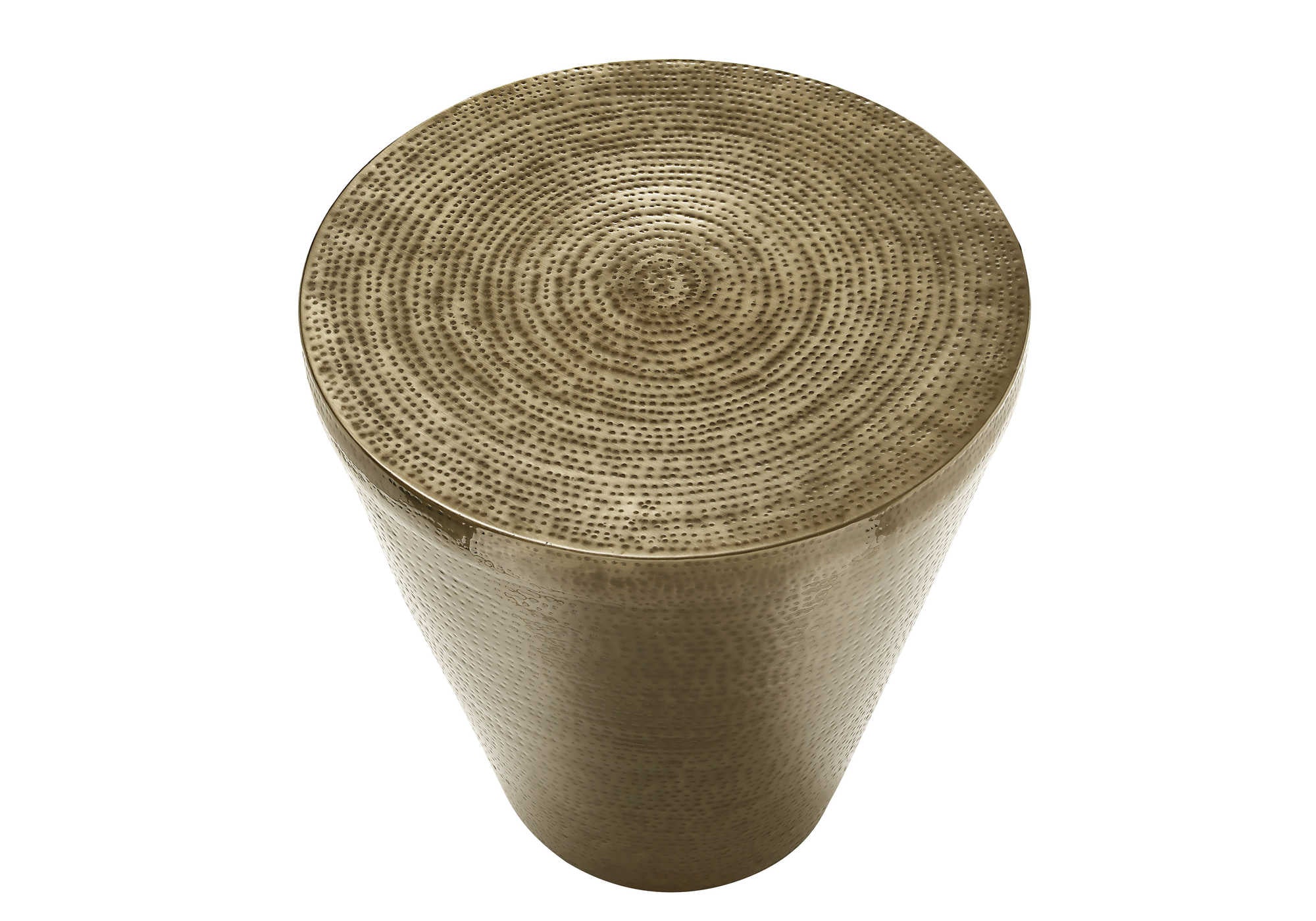 TABLE D'ACCENT - TABLE D'EXTRÉMITÉ DE TAMBOUR EN MÉTAL FER DORÉ 22"H