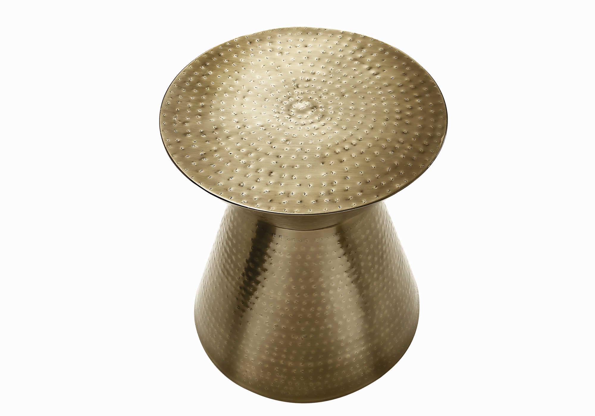 TABLE D'ACCENT - TABLE D'EXTRÉMITÉ DE TAMBOUR EN MÉTAL FER DORÉ 22"H